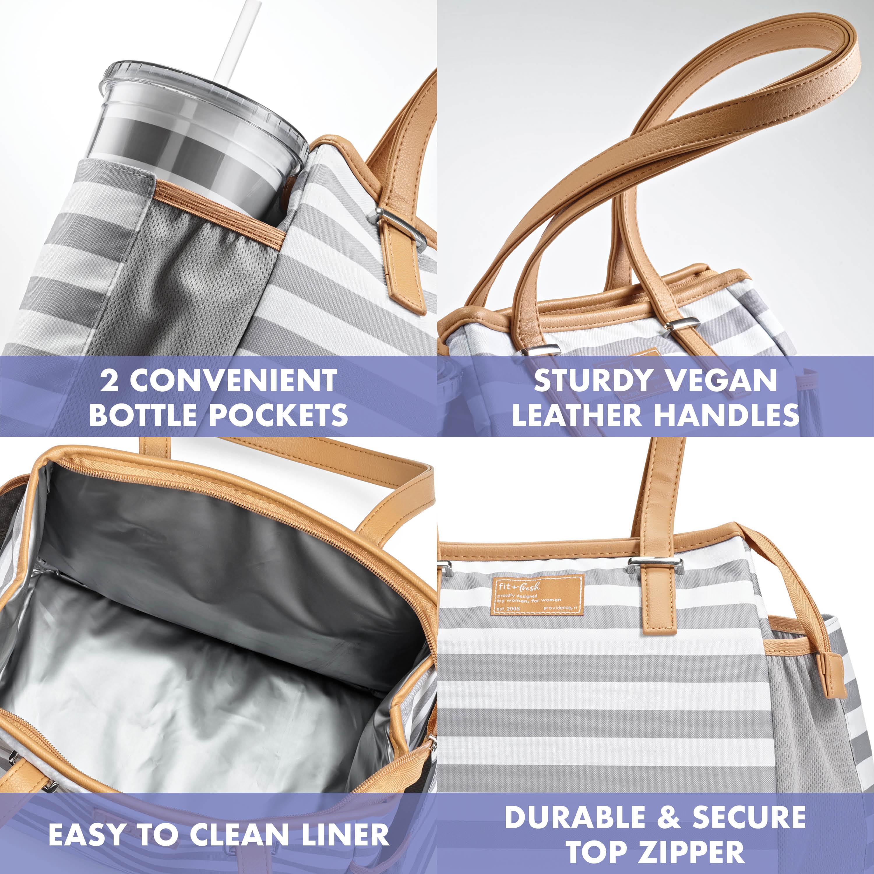 fit-fresh-copley-lunch-bag-with-tumbler-cup-gray-stripe-roomy-insulated-lunch-to image 4