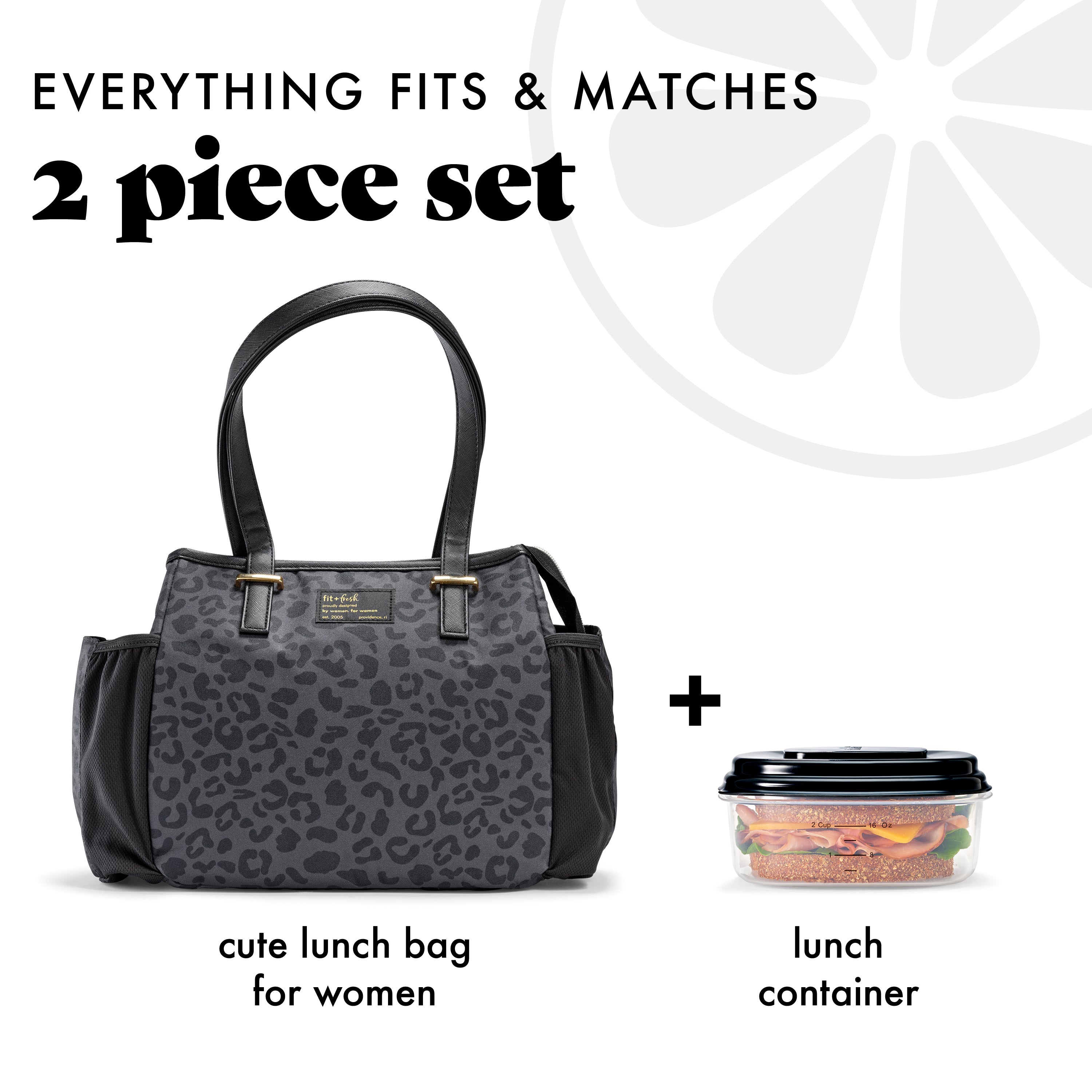 fit-fresh-copley-lunch-bag-with-lunch-kit-black-feline-fine-extra-roomy-lunch-ba image 2