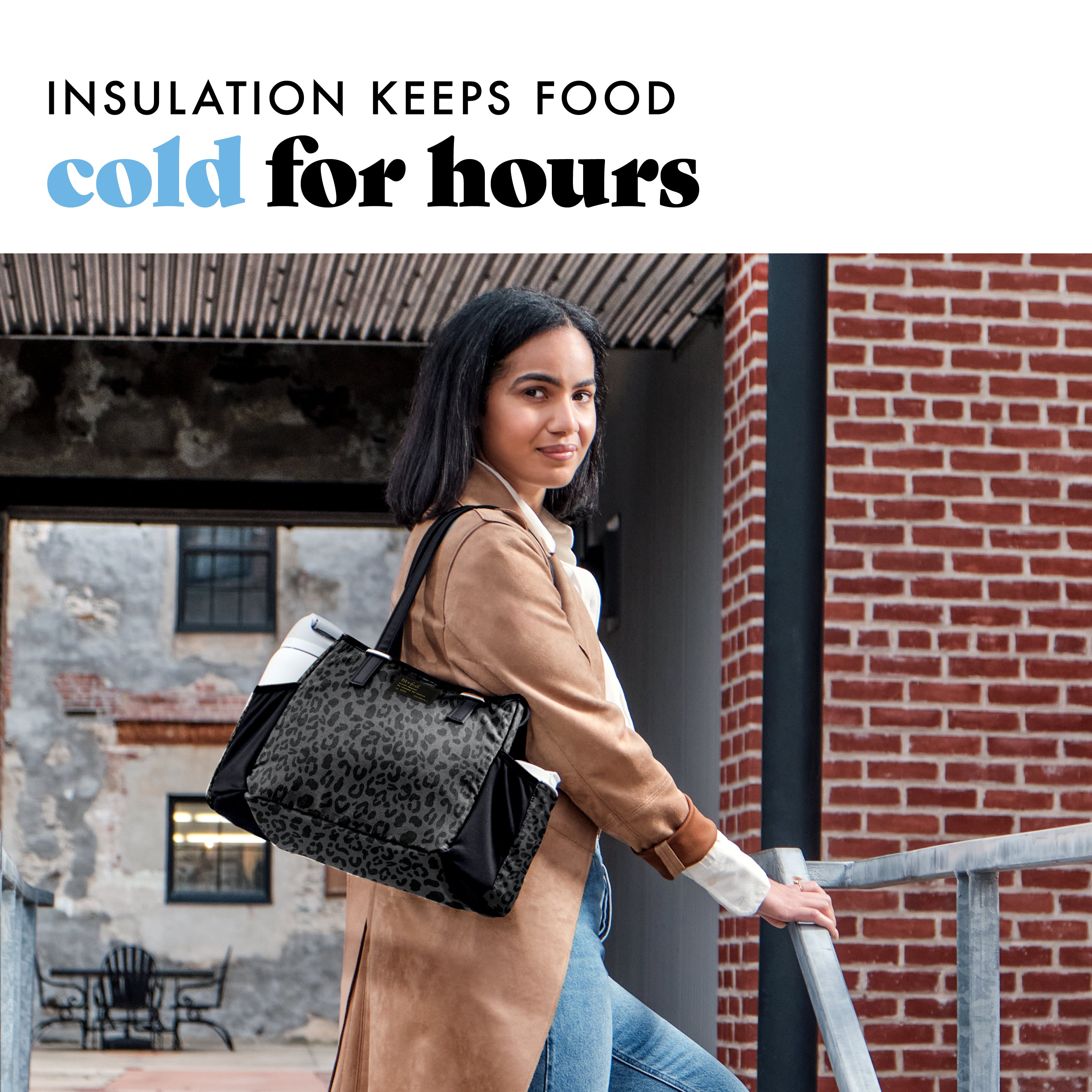 fit-fresh-copley-lunch-bag-with-lunch-kit-black-feline-fine-extra-roomy-lunch-ba image 5