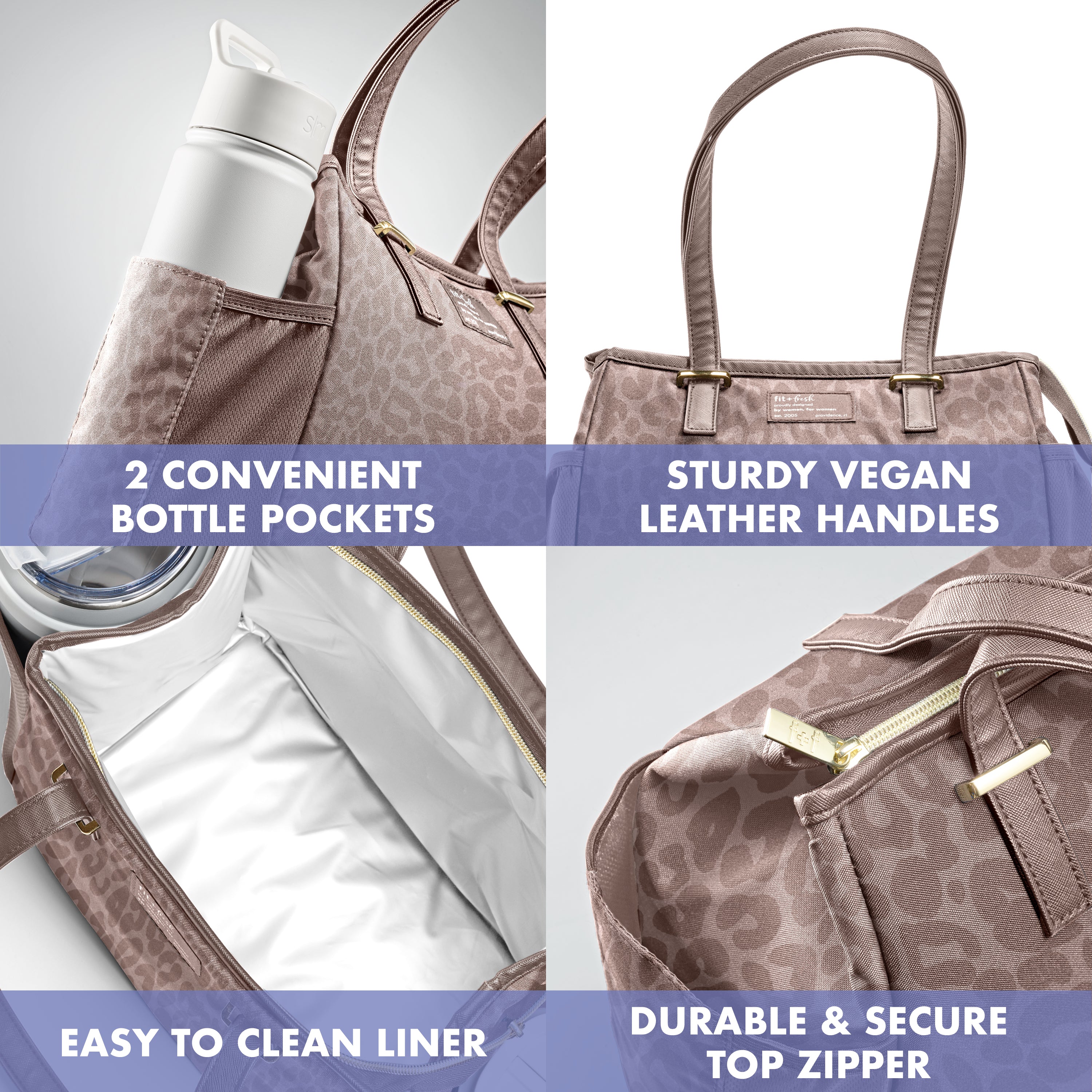 fit-fresh-copley-lunch-bag-with-lunch-kit-mocha-feline-fine-roomy-13-x-6-5-x-11- image 4