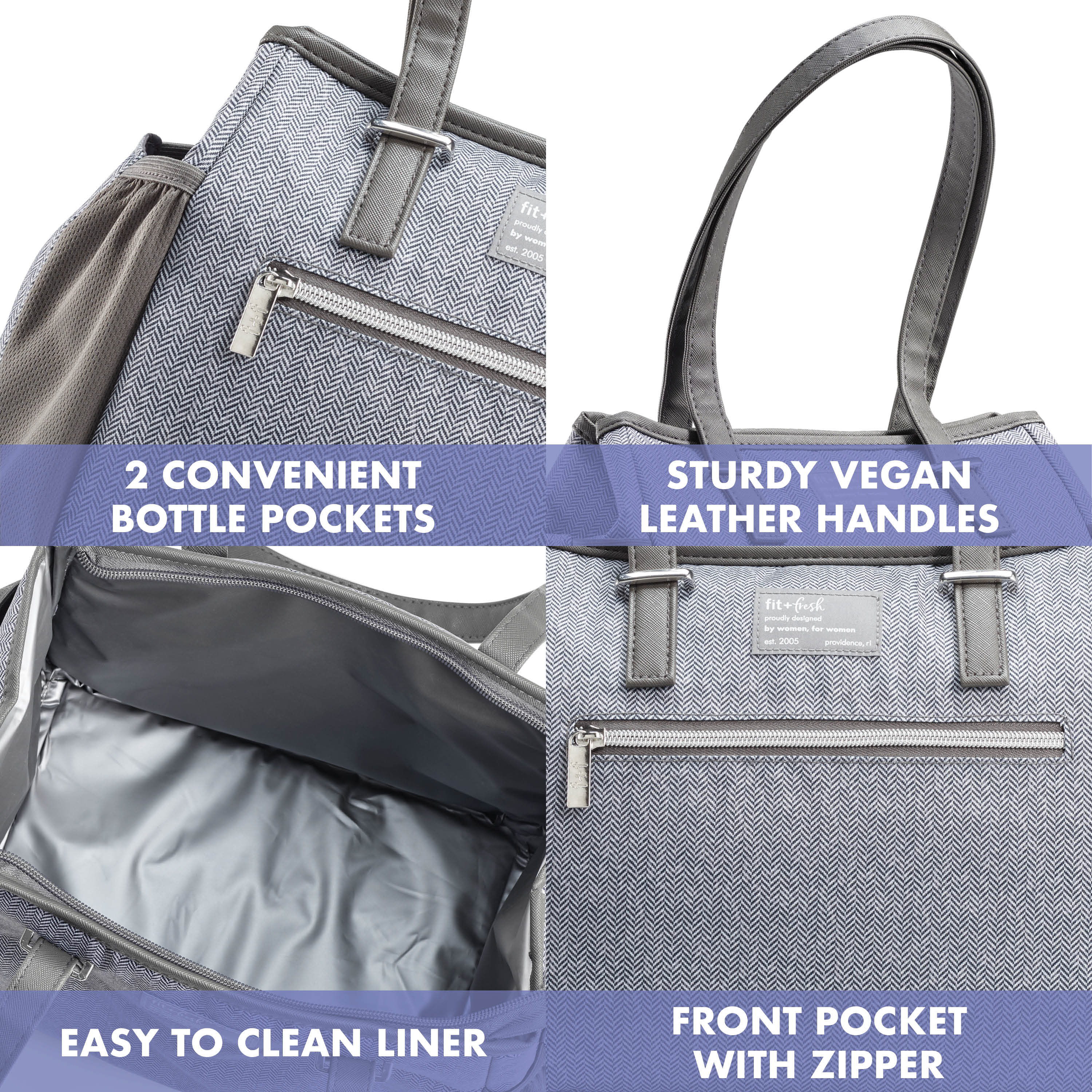fit-fresh-copley-lunch-bag-with-lunch-kit-gray-tweed-faneuil-13-x6-5-x11-insulat image 4