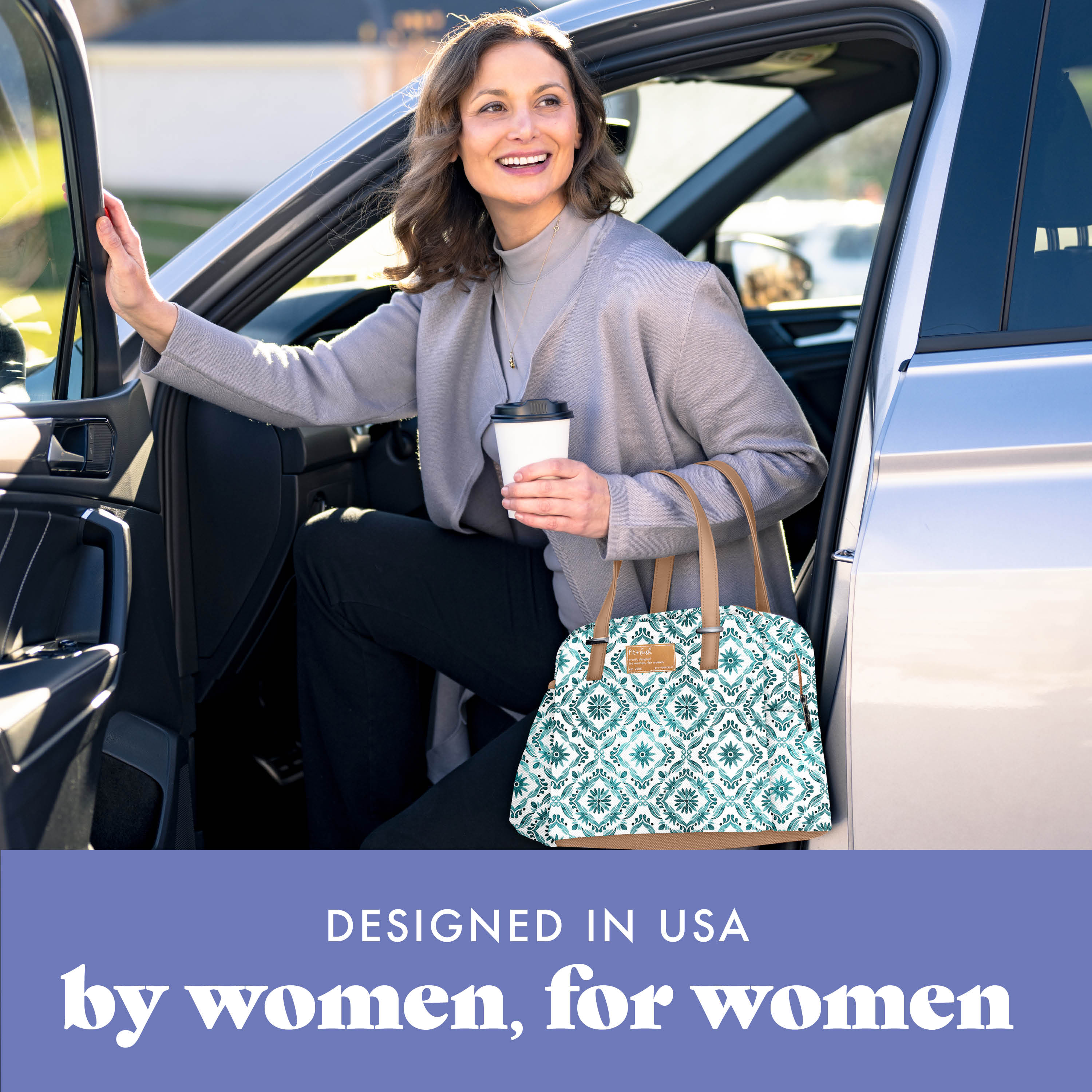fit-fresh-laketown-lunch-bag-with-lunch-kit-aqua-floral-diamond-insulated-lunch- image 6