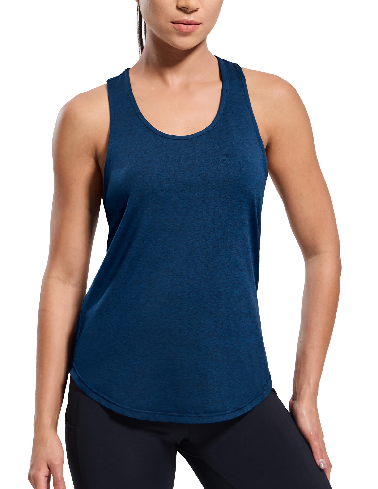 mier-women-s-strapflow-curvy-racerback-tank-top-quick-dry-cut-out-back image 3