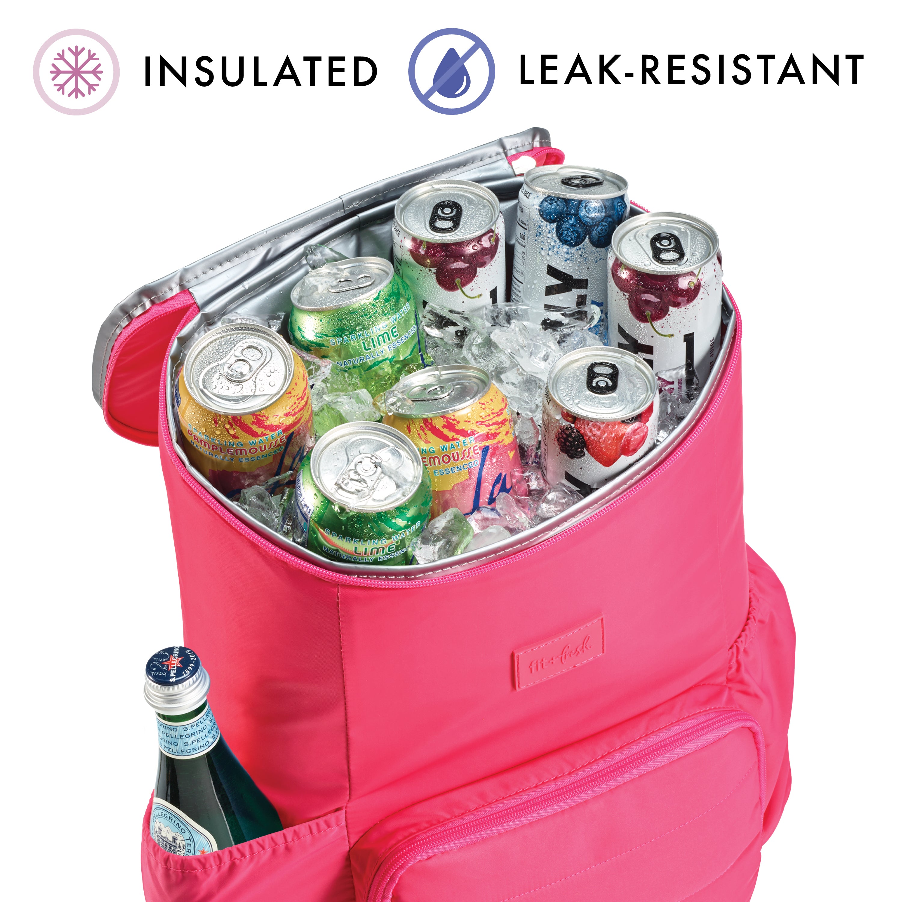 fit-fresh-izzy-24-can-backpack-cooler-hot-pink-insulated-hands-free-cooler-backp image 2