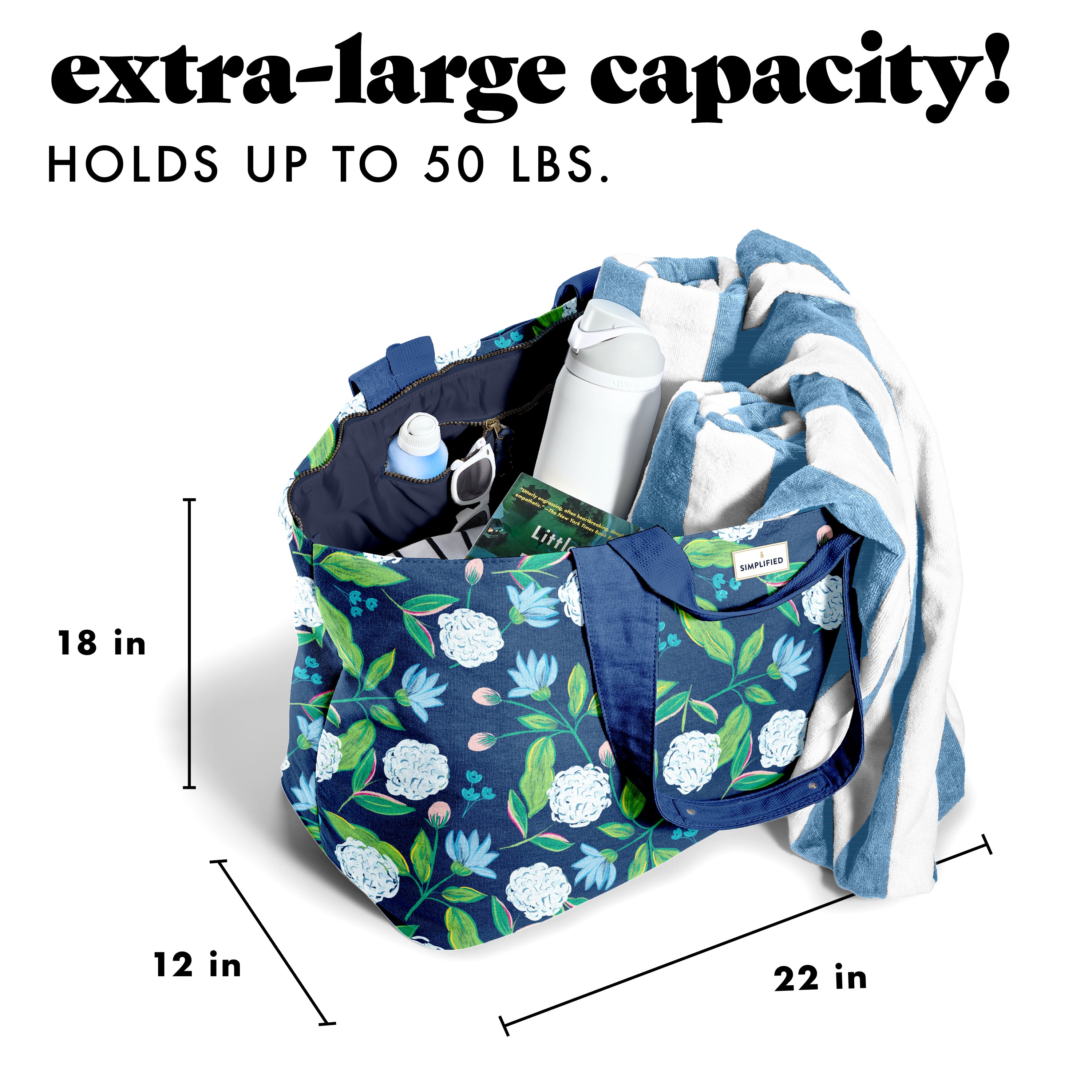 fit-fresh-all-the-things-xl-travel-tote-bag-hydrangeas-extra-large-22-x-18-x-12- image 3