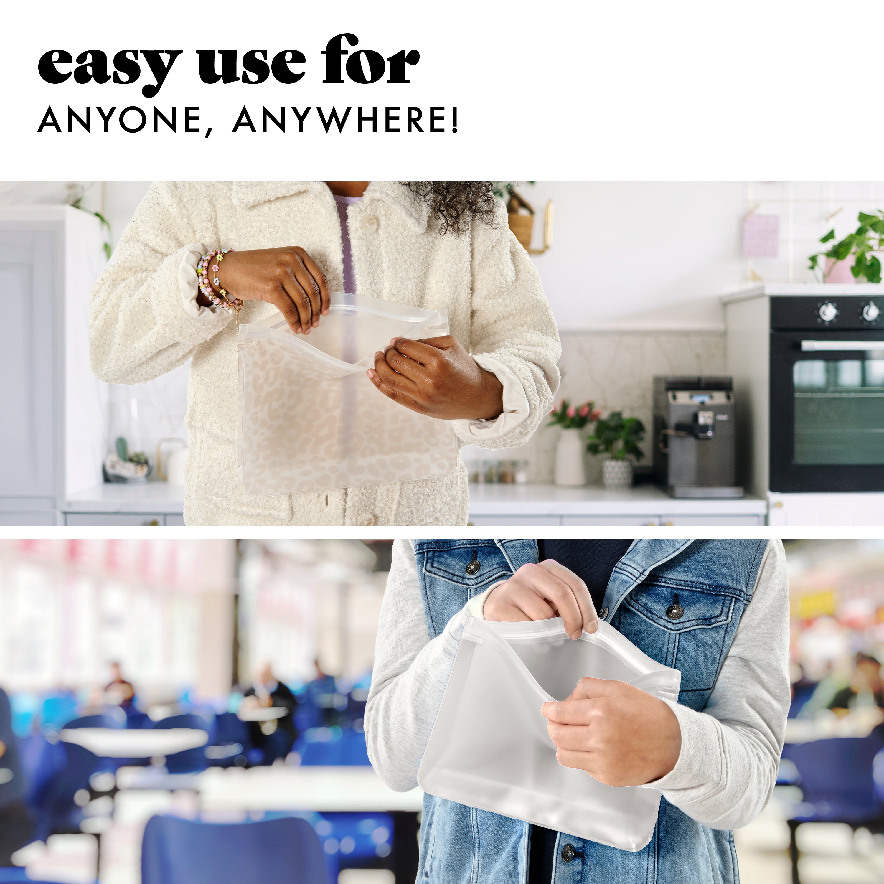 fit-fresh-peva-reusable-storage-bags-ivory-feline-fine-3-pack-freezer-safe-reusa image 7