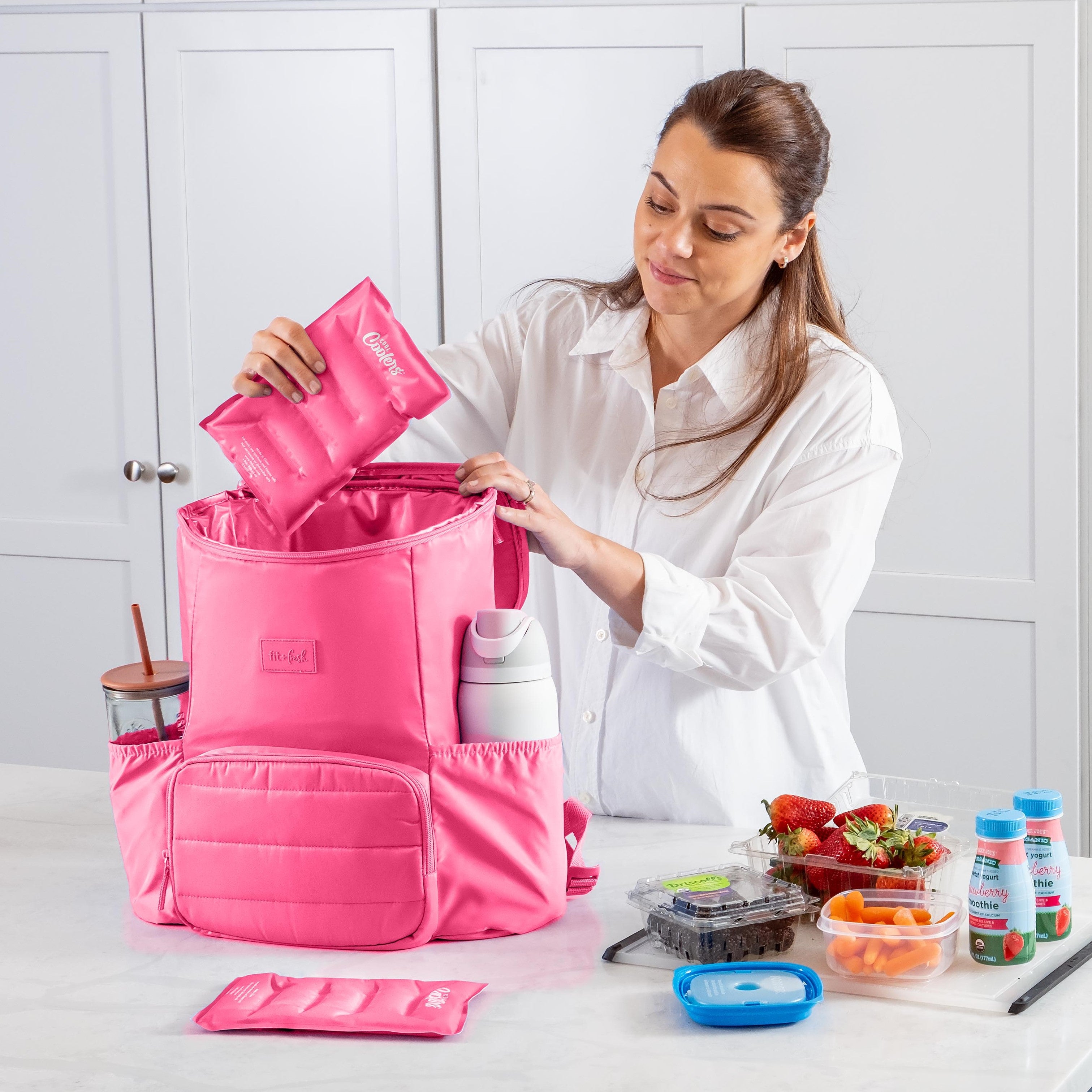 fit-fresh-cool-coolers-xl-soft-ice-packs-hot-pink-2-pack-reusable-flexible-lunch image 2