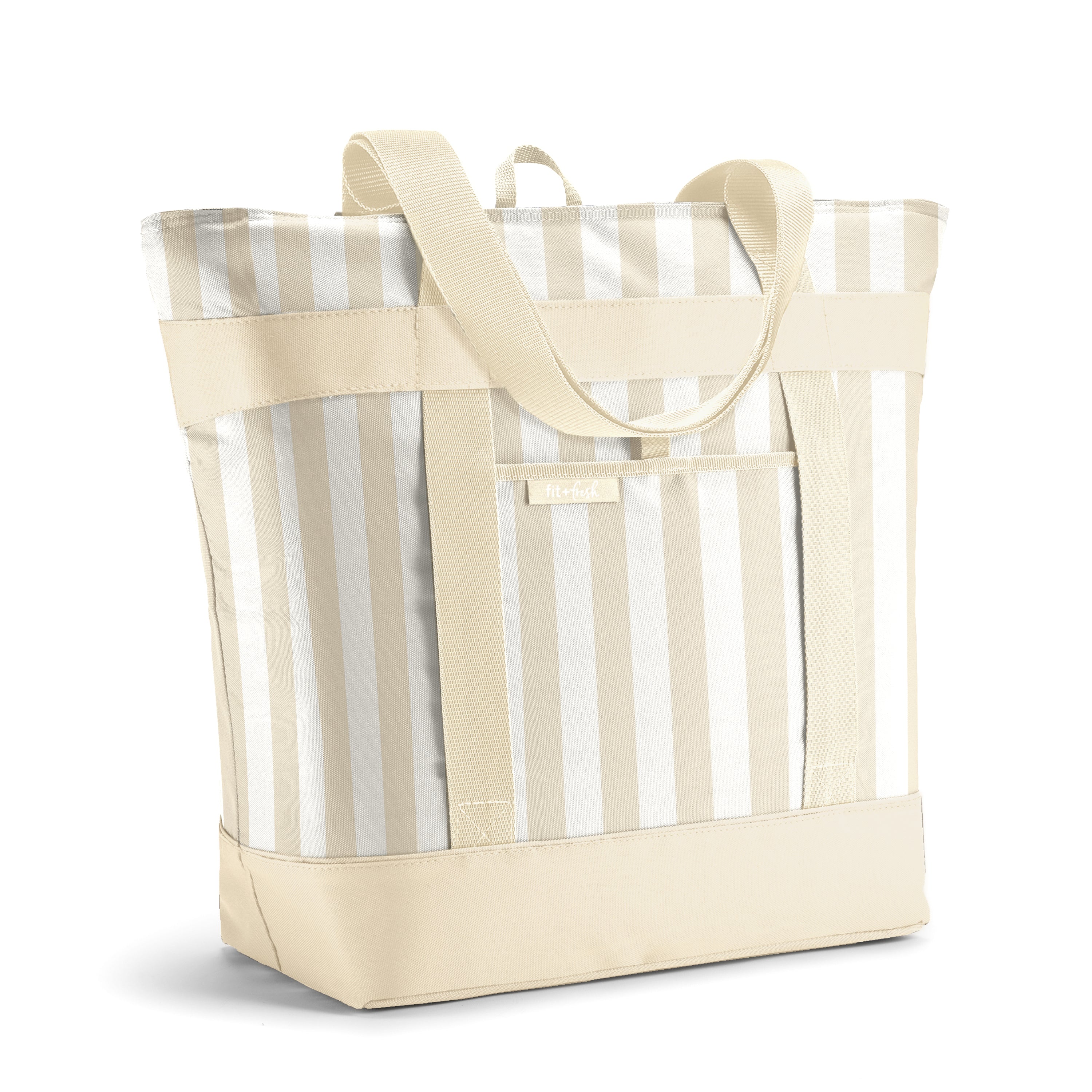 fit-fresh-xl-insulated-cooler-tote-bag-pina-colada-cabana-stripe image 1