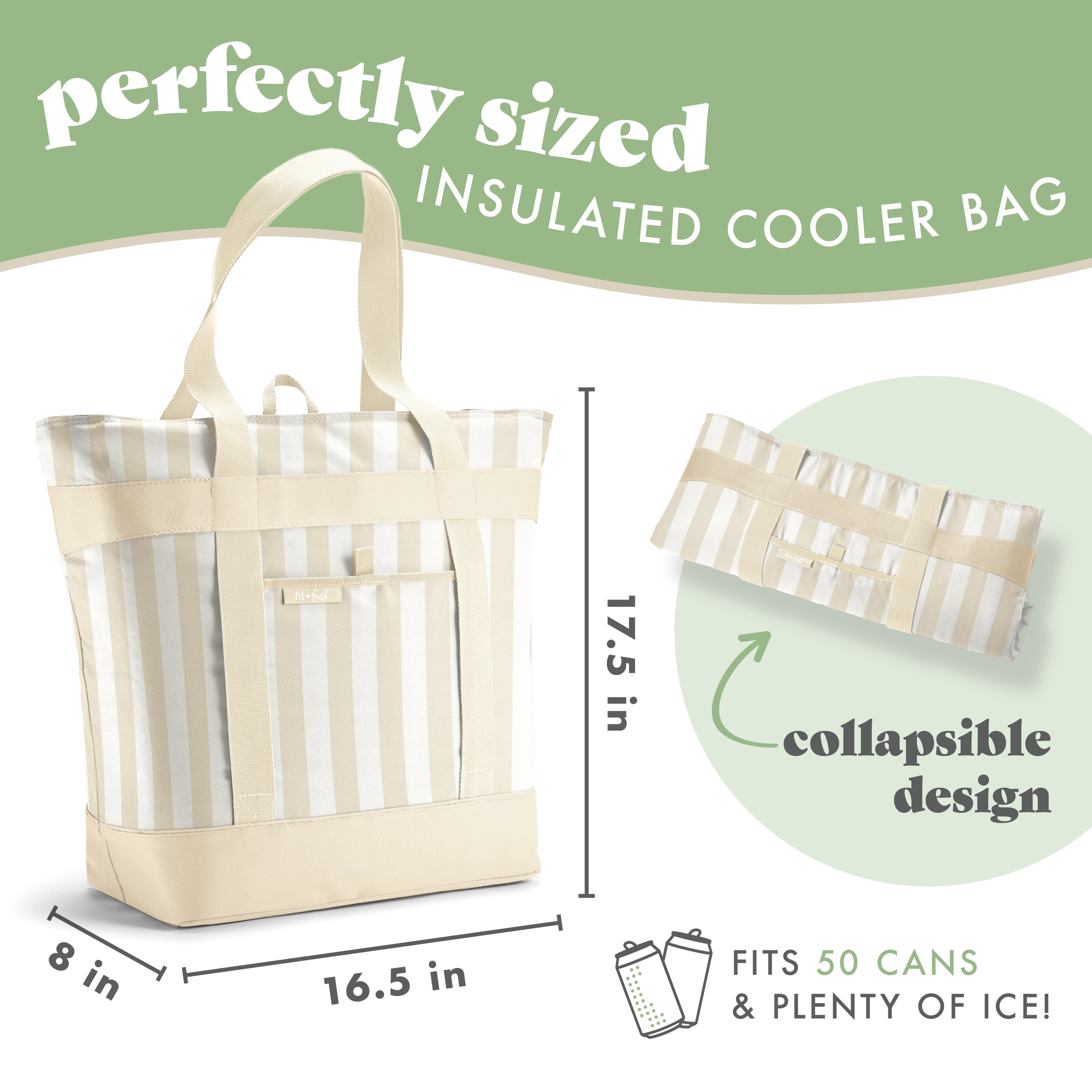 fit-fresh-xl-insulated-cooler-tote-bag-pina-colada-cabana-stripe image 3
