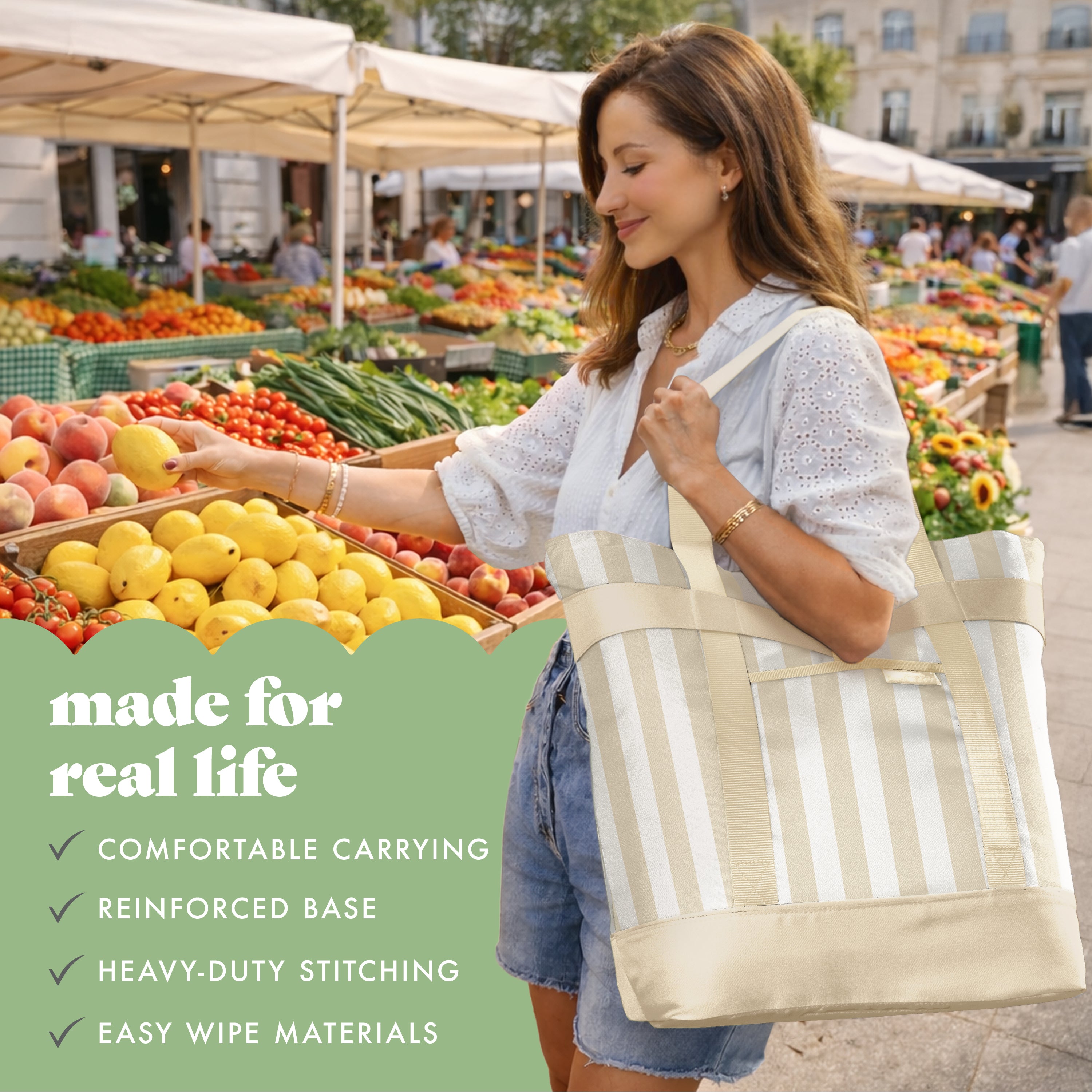 fit-fresh-xl-insulated-cooler-tote-bag-pina-colada-cabana-stripe image 4