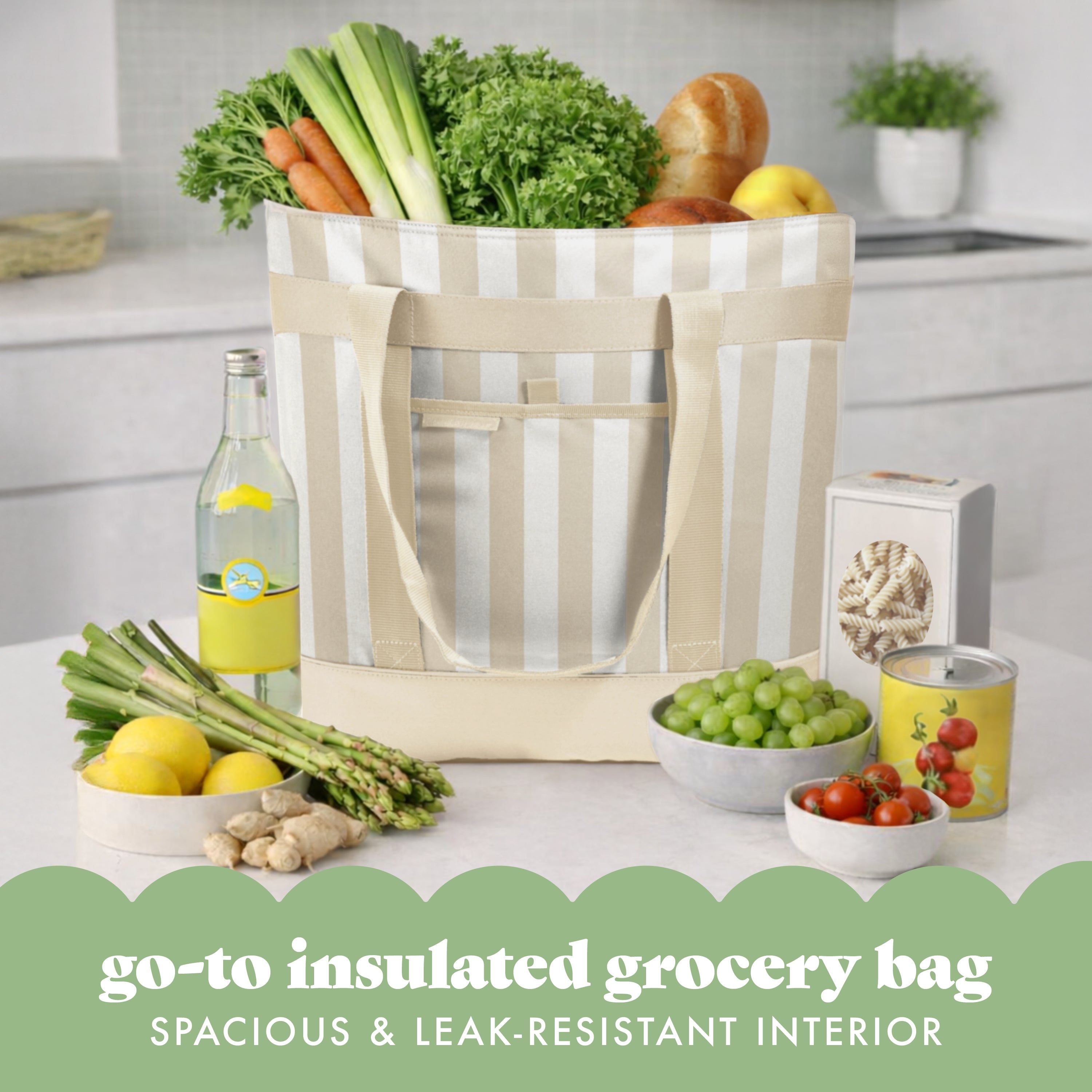 fit-fresh-xl-insulated-cooler-tote-bag-pina-colada-cabana-stripe image 2