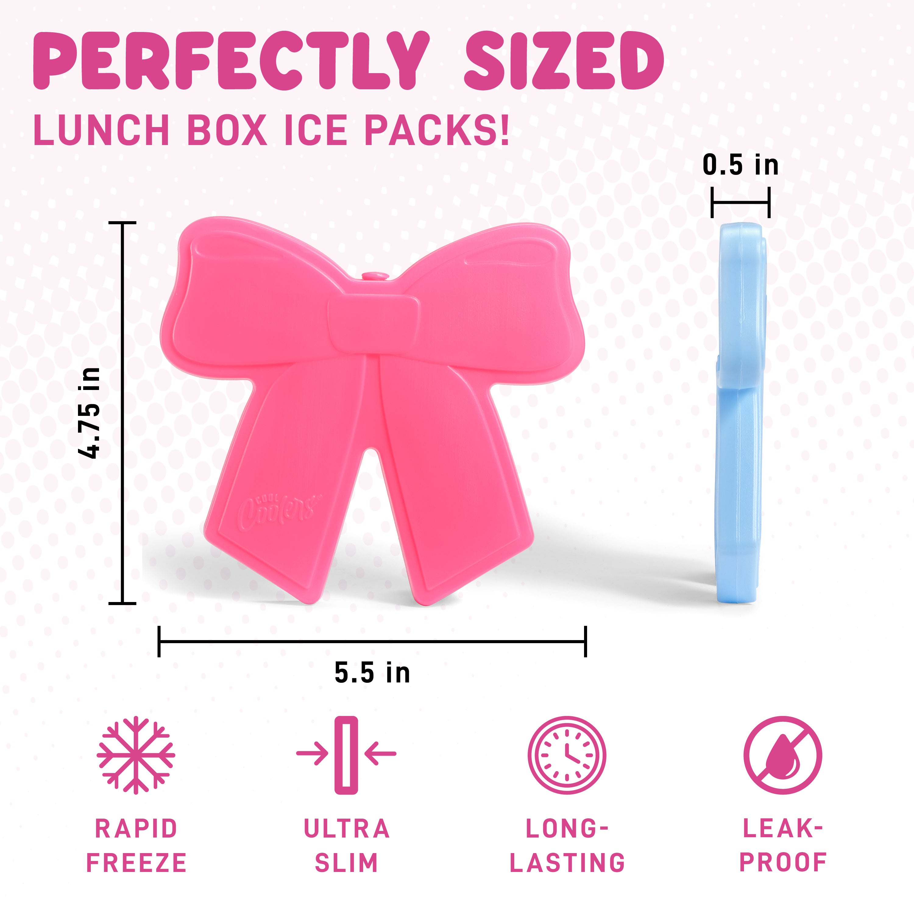 fit-fresh-cool-coolers-kids-shaped-ice-packs-bows-reusable-slim-bow-shaped-lunch image 2
