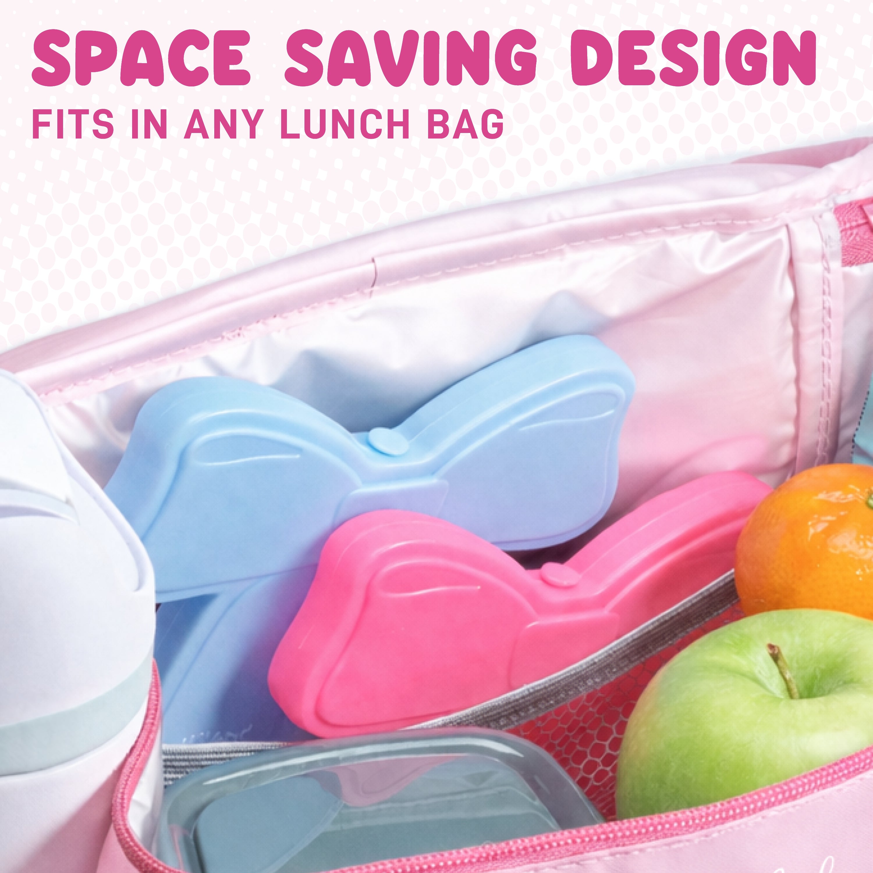 fit-fresh-cool-coolers-kids-shaped-ice-packs-bows-reusable-slim-bow-shaped-lunch image 7