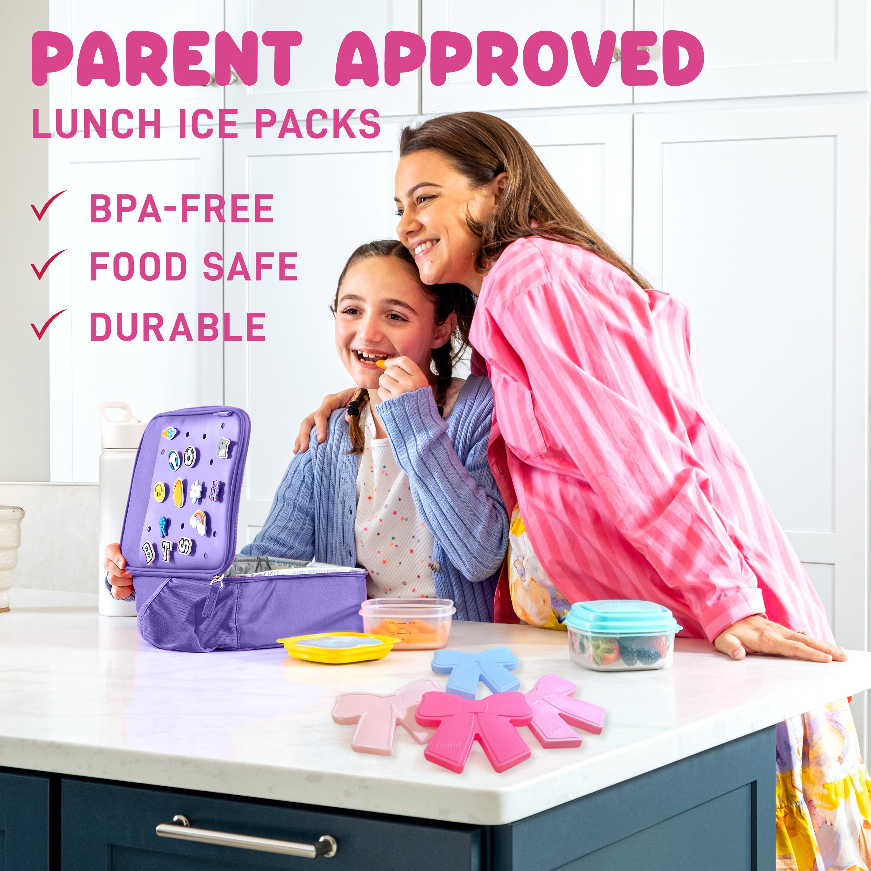 fit-fresh-cool-coolers-kids-shaped-ice-packs-bows-reusable-slim-bow-shaped-lunch image 8
