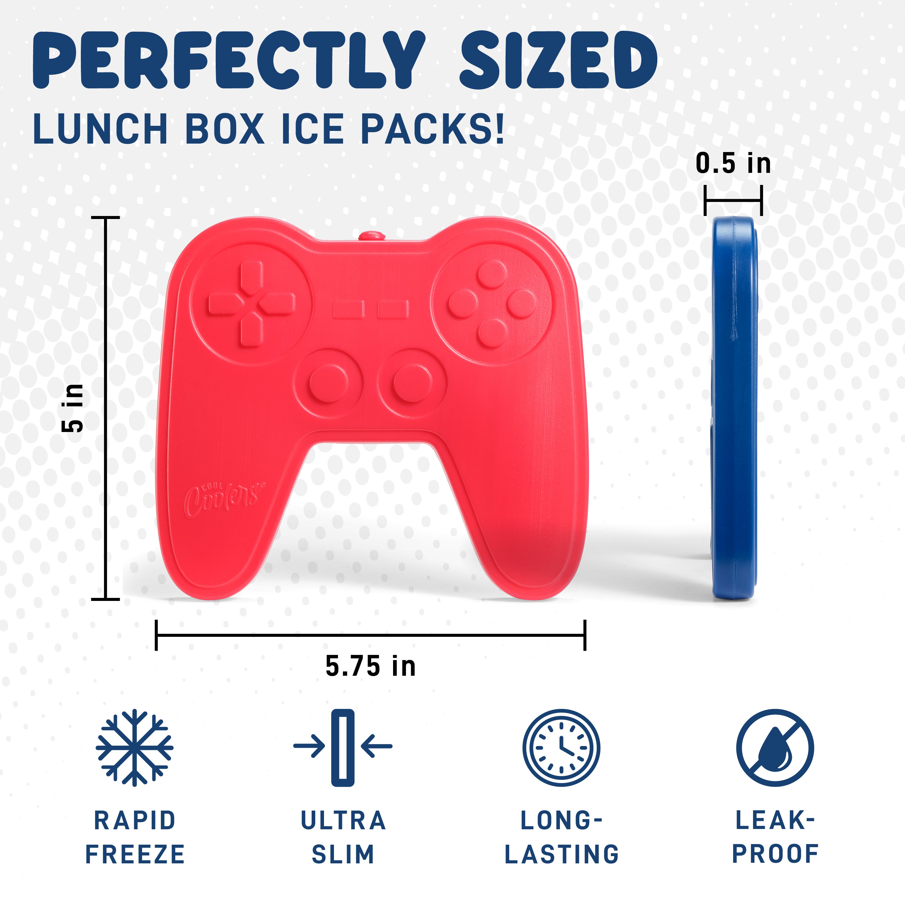 fit-fresh-cool-coolers-kids-shaped-ice-packs-game-controller-reusable-slim-5-5-x image 2