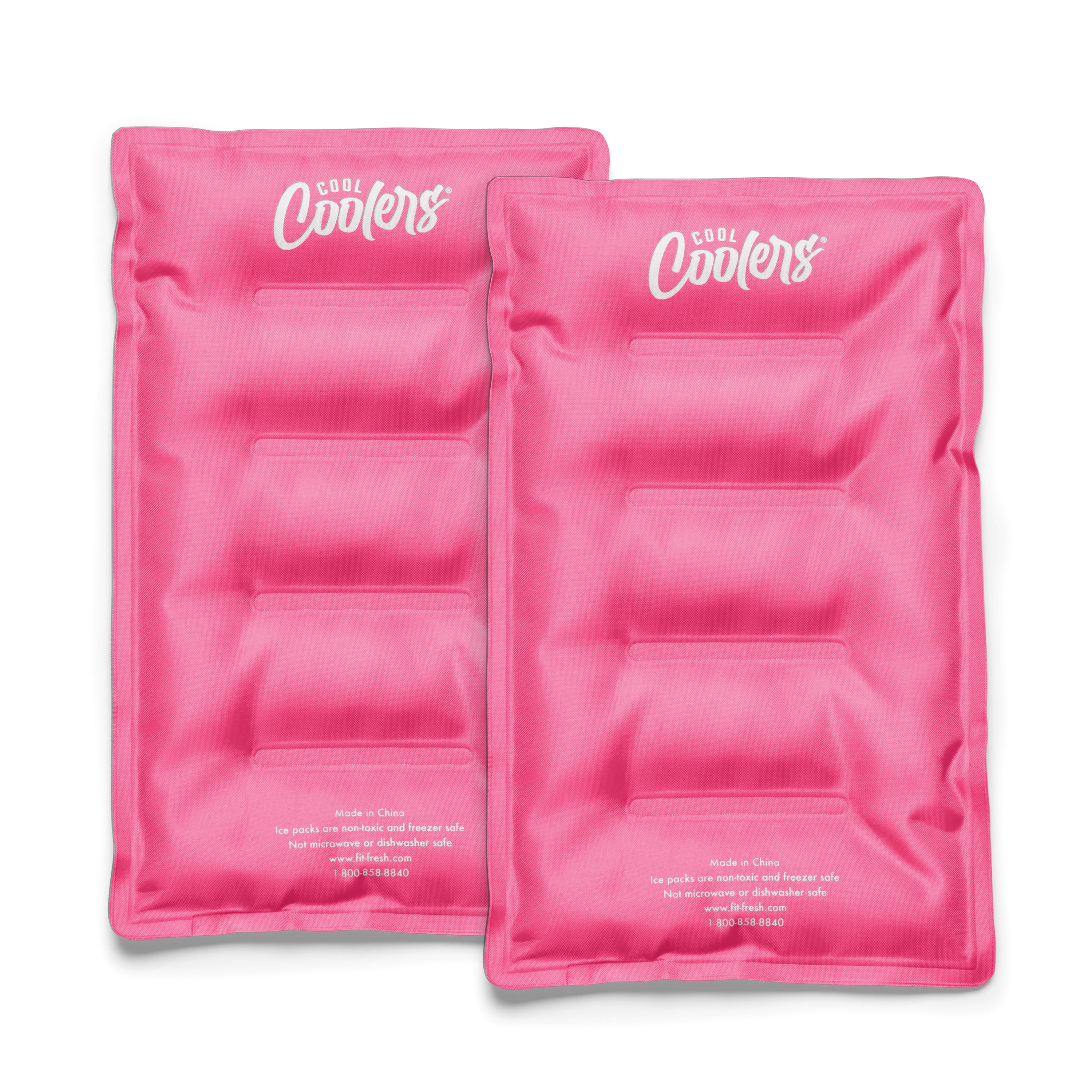 fit-fresh-cool-coolers-xl-soft-ice-packs-hot-pink-2-pack-reusable-flexible-lunch image 1
