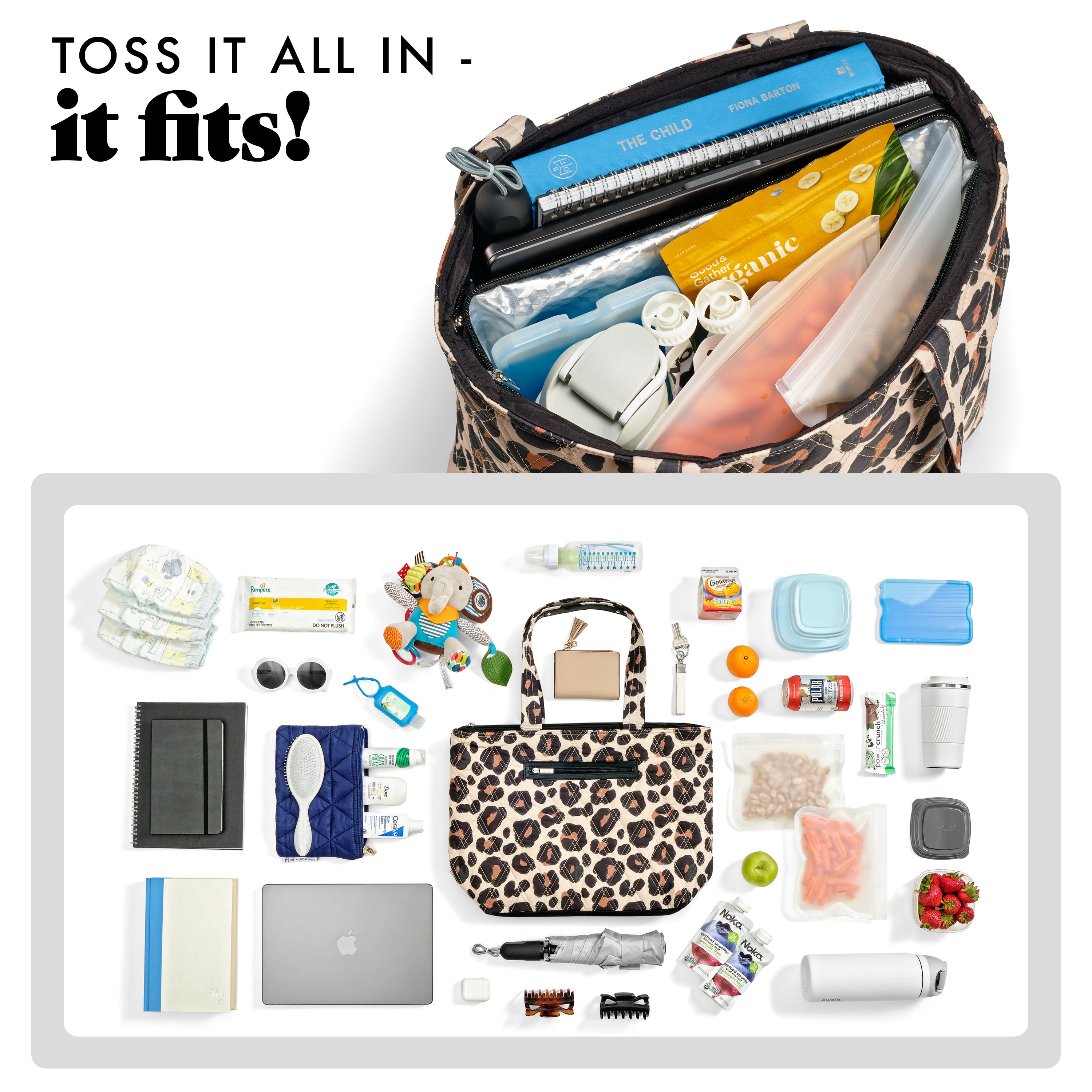 fit-fresh-metro-tote-2-in-1-work-lunch-bag-leopard-18-quilted-laptop-work-tote-w image 5