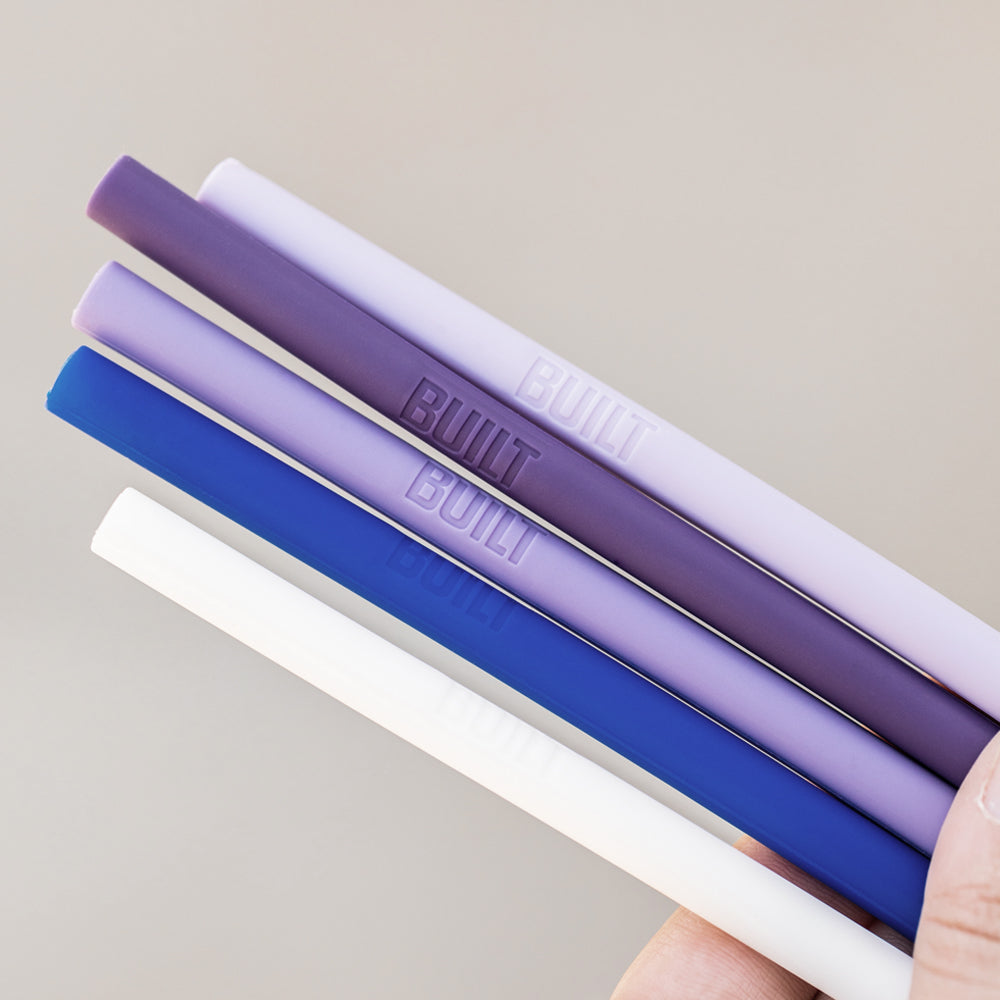 built-silicone-straw-set-with-cleaner-5-pack-bpa-free-reusable-straws-dishwasher image 2