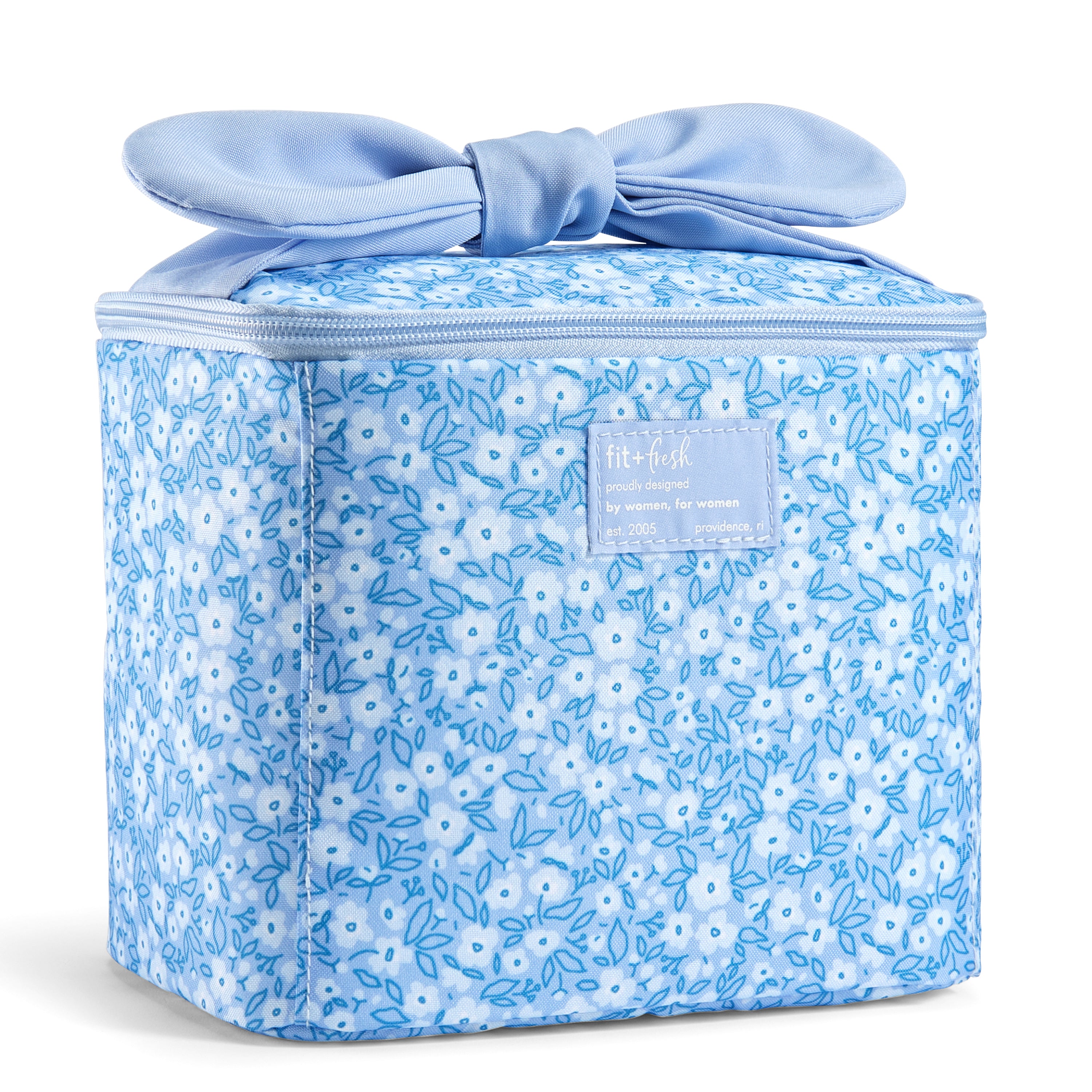 fit-fresh-luna-bow-kids-insulated-lunch-tote-triple-layer-thermal-cornflower-in- image 1
