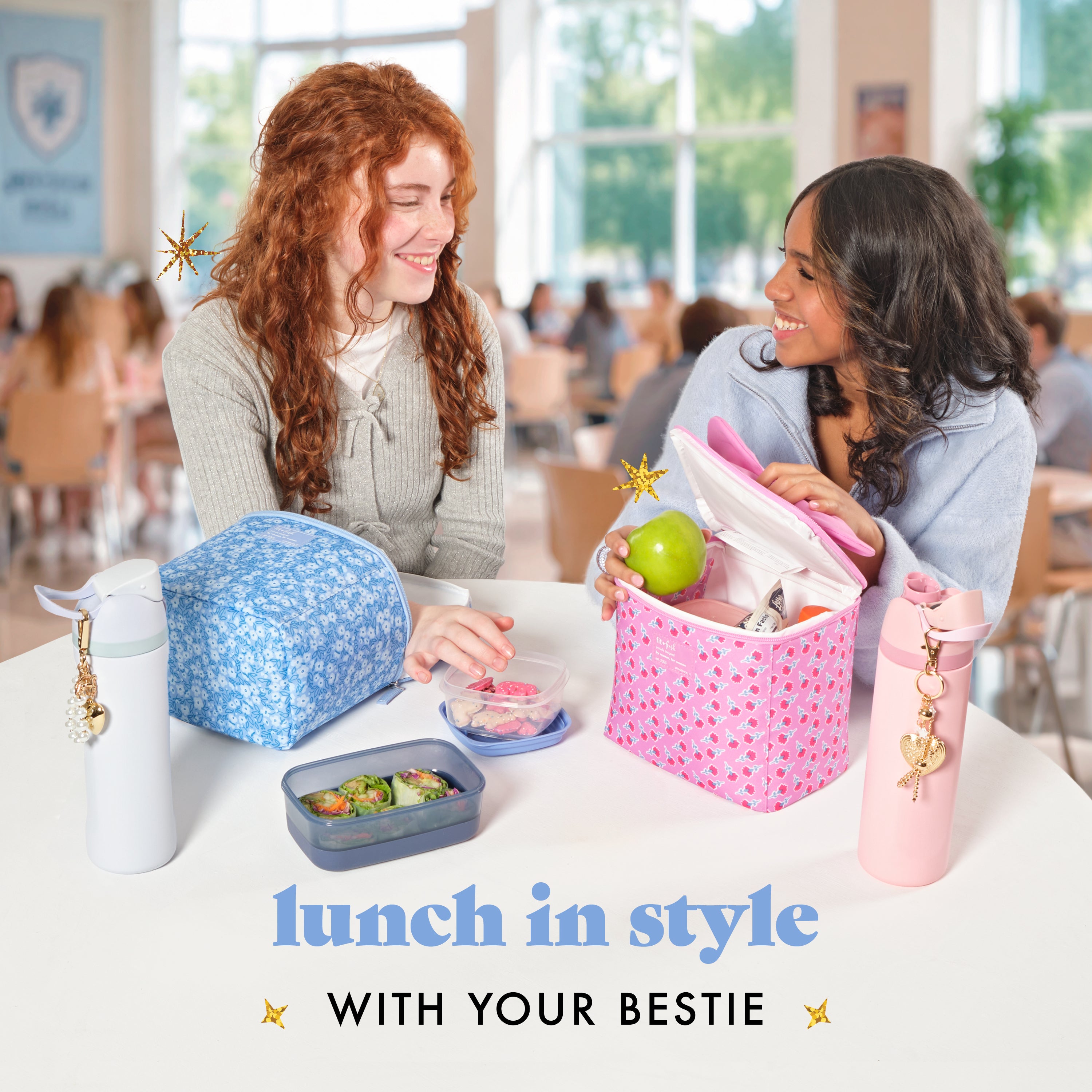 fit-fresh-luna-bow-kids-insulated-lunch-tote-triple-layer-thermal-cornflower-in- image 7