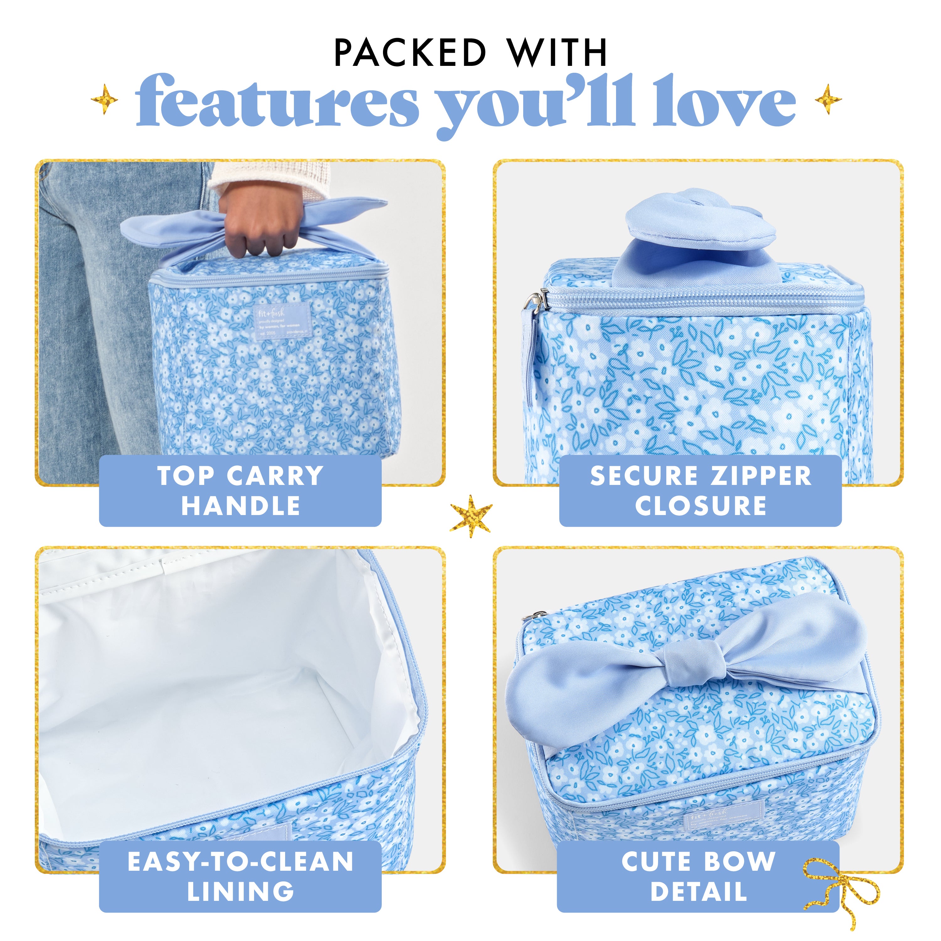 fit-fresh-luna-bow-kids-insulated-lunch-tote-triple-layer-thermal-cornflower-in- image 8