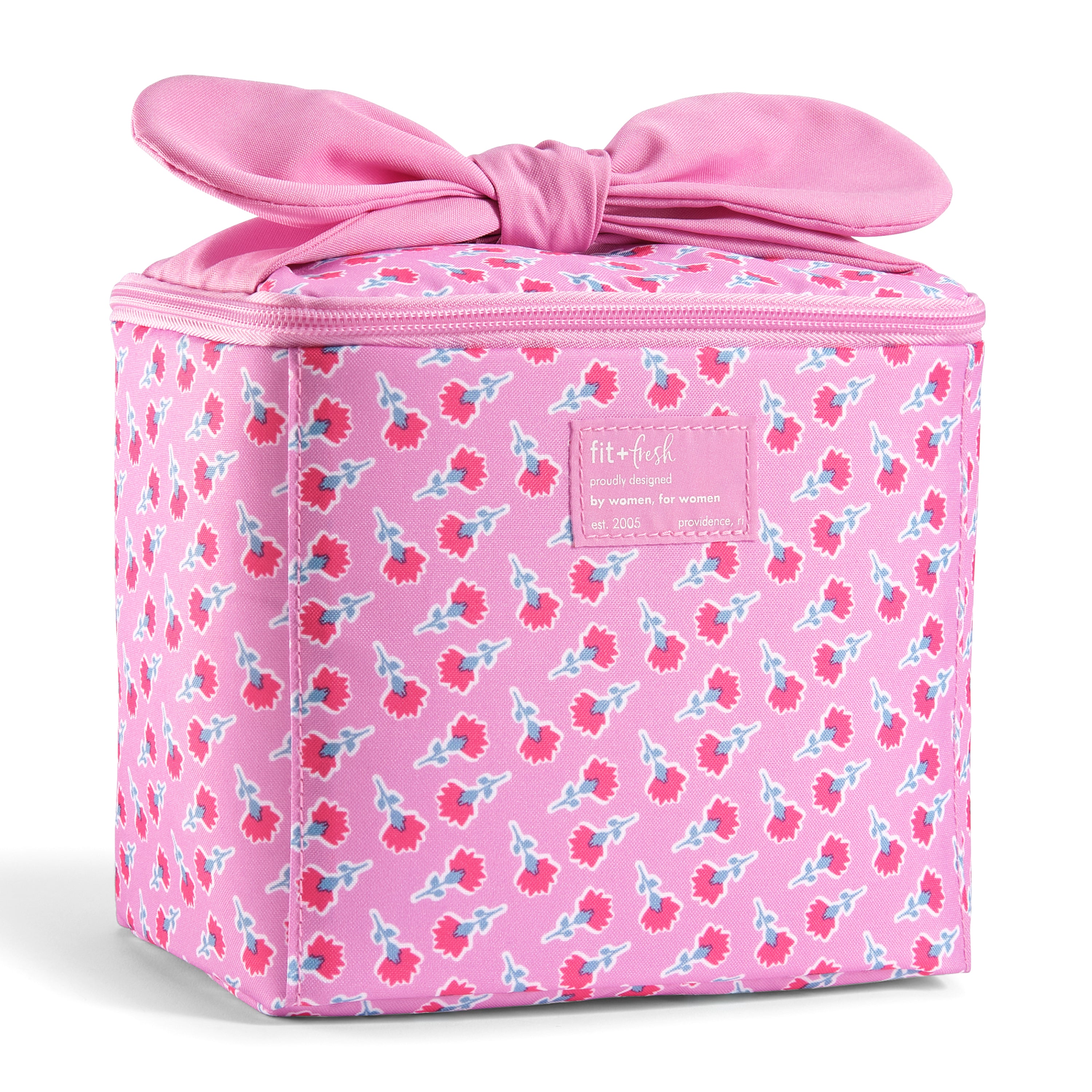 fit-fresh-luna-bow-kids-lunch-tote-sweet-pink-block-insulated-kids-lunch-bag-10- image 1