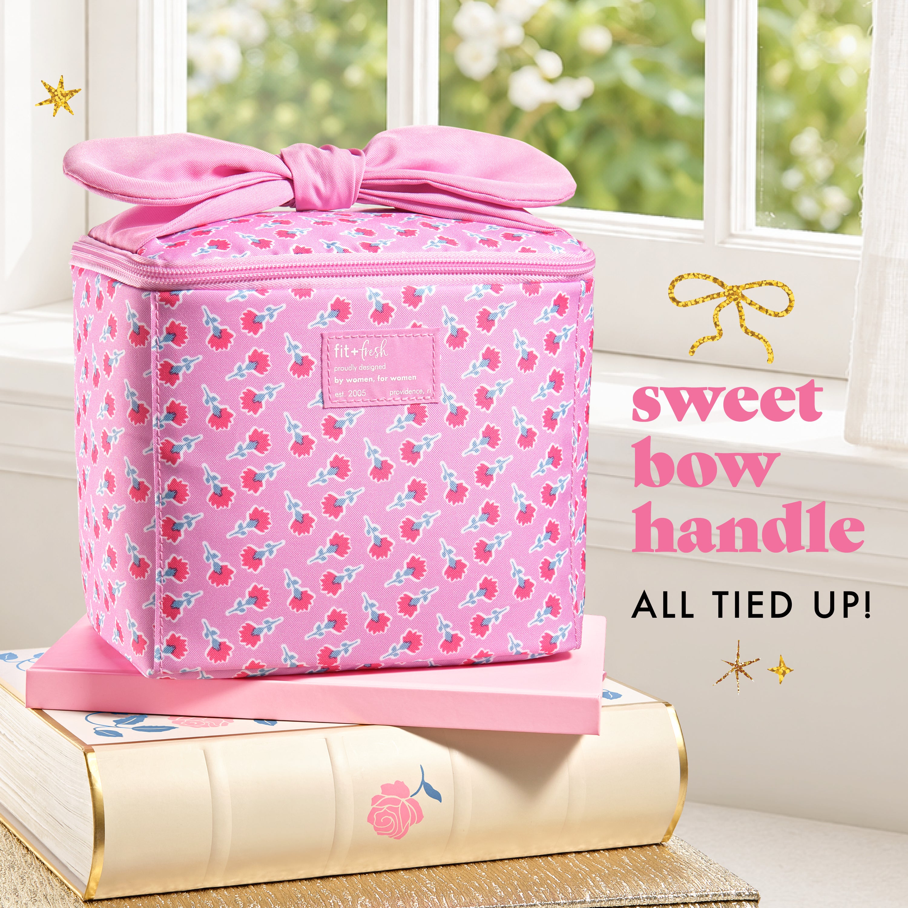 fit-fresh-luna-bow-kids-lunch-tote-sweet-pink-block-insulated-kids-lunch-bag-10- image 3