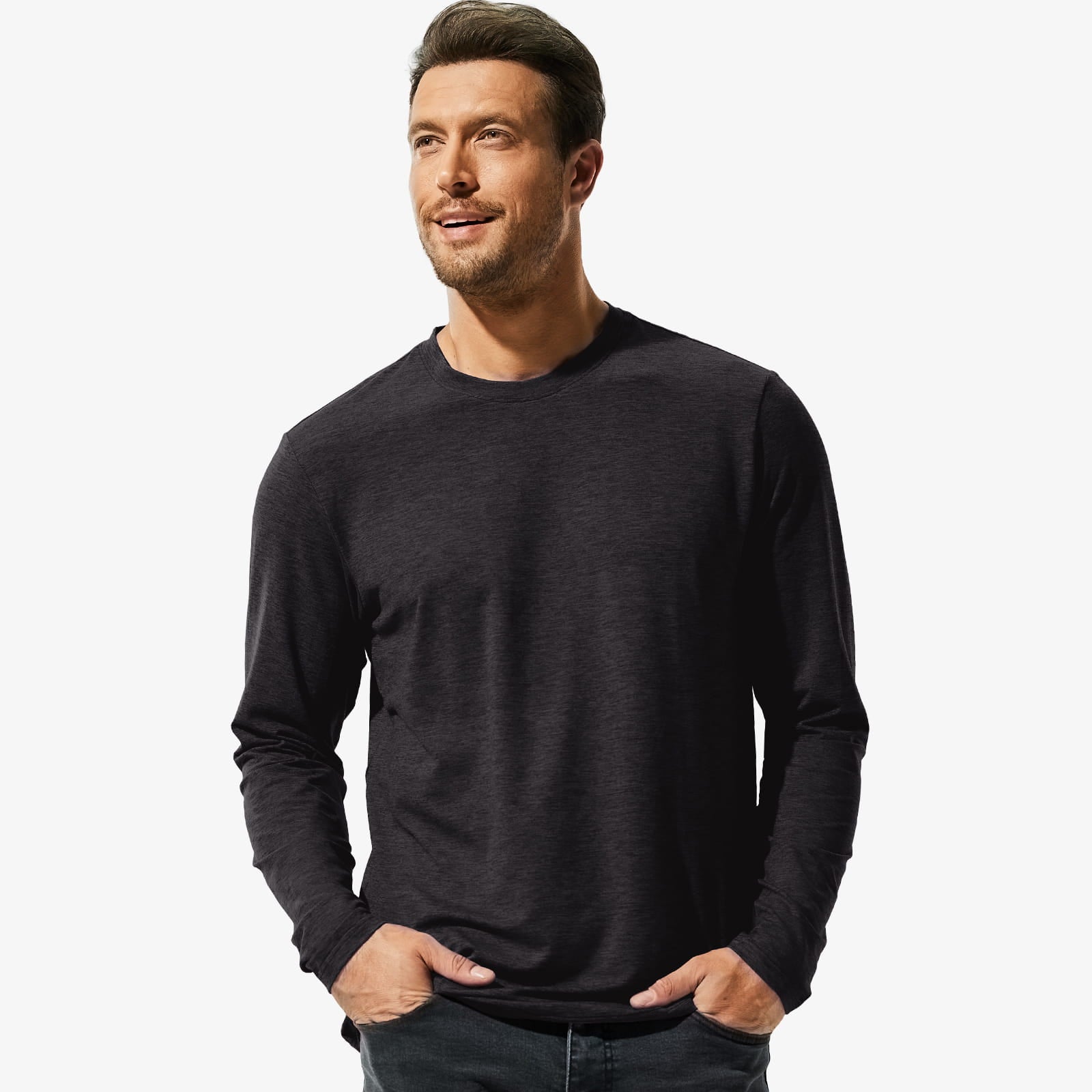 mier-x-sofort-men-s-buttery-soft-long-sleeve-athletic-crew-neck-tee image 5