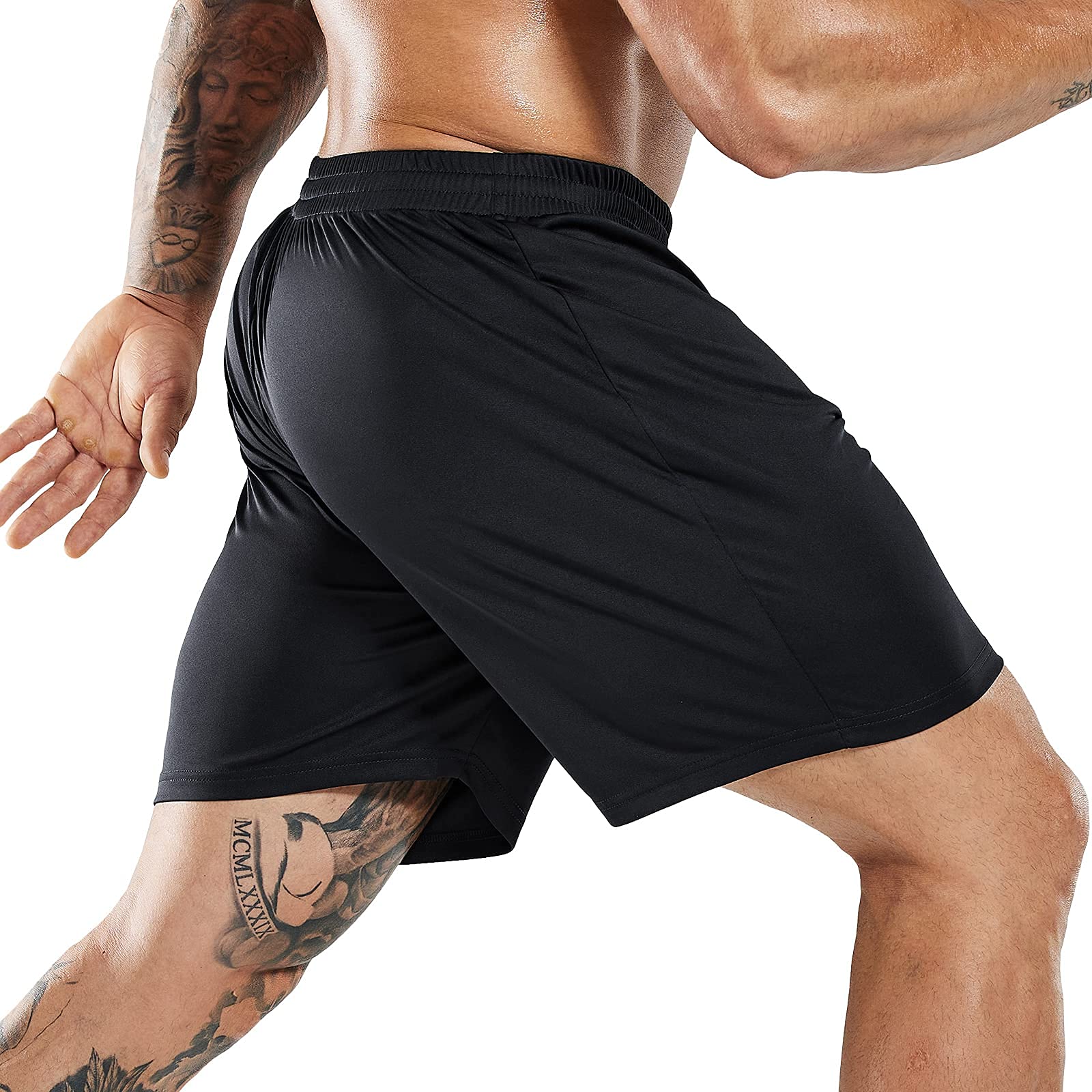 mier-men-s-quick-dry-athletic-running-shorts-5-inch-pocket-free-with-adjustable- image 3