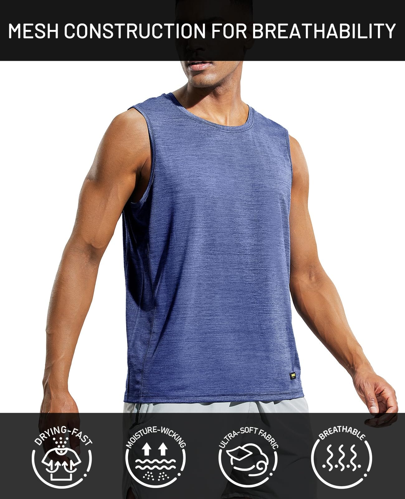 mier-men-s-sleeveless-athletic-training-tee-4-way-stretch-mesh-tank image 8