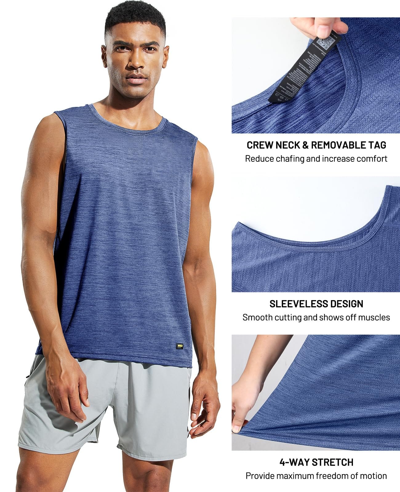 mier-men-s-sleeveless-athletic-training-tee-4-way-stretch-mesh-tank image 6