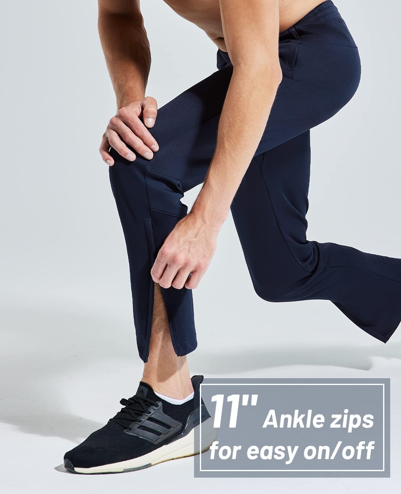 mier-men-s-athletic-joggers-with-pockets-double-knit-track-pants-with-zip-pocket image 6