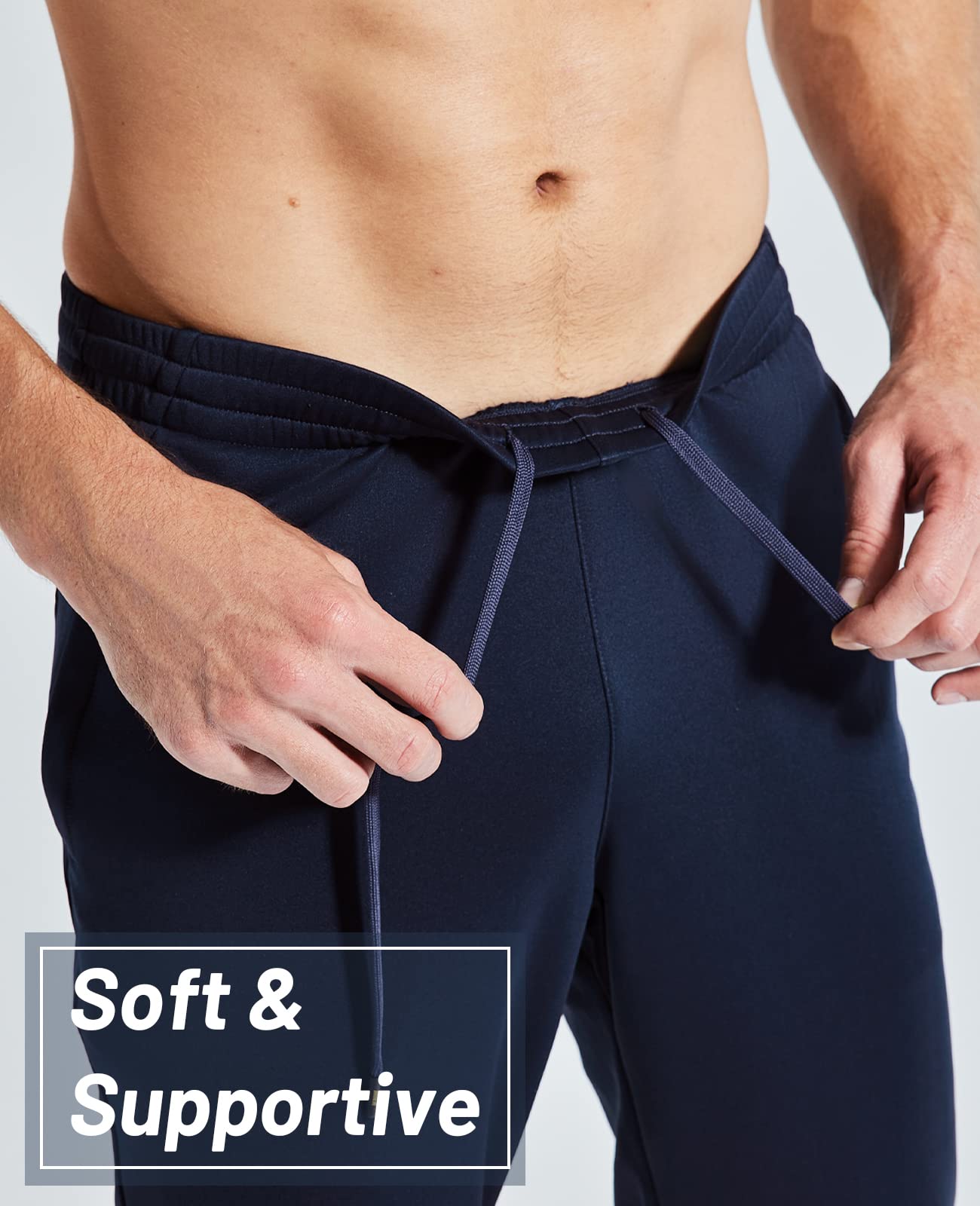 mier-men-s-athletic-joggers-with-pockets-double-knit-track-pants-with-zip-pocket image 4