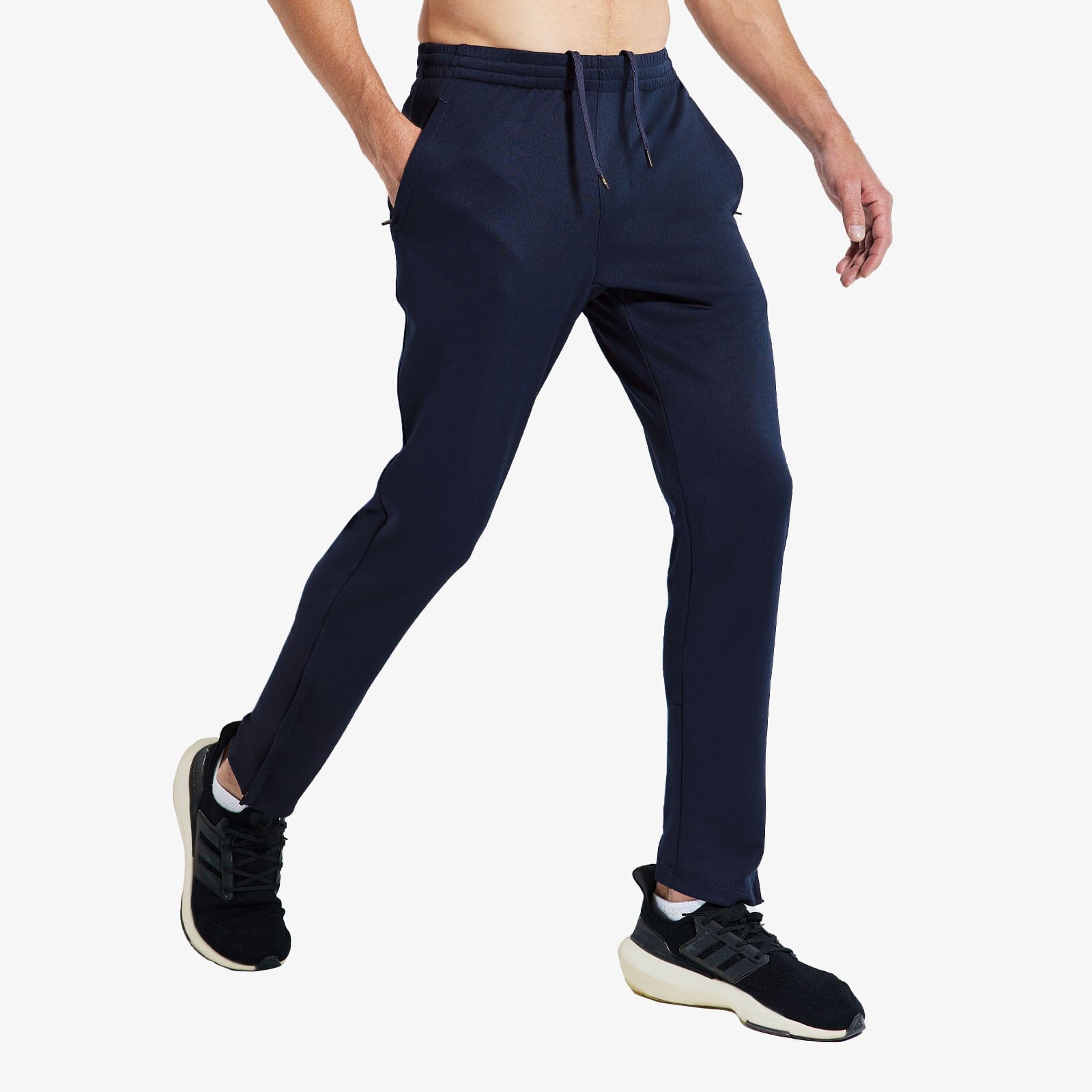 mier-men-s-athletic-joggers-with-pockets-double-knit-track-pants-with-zip-pocket image 3