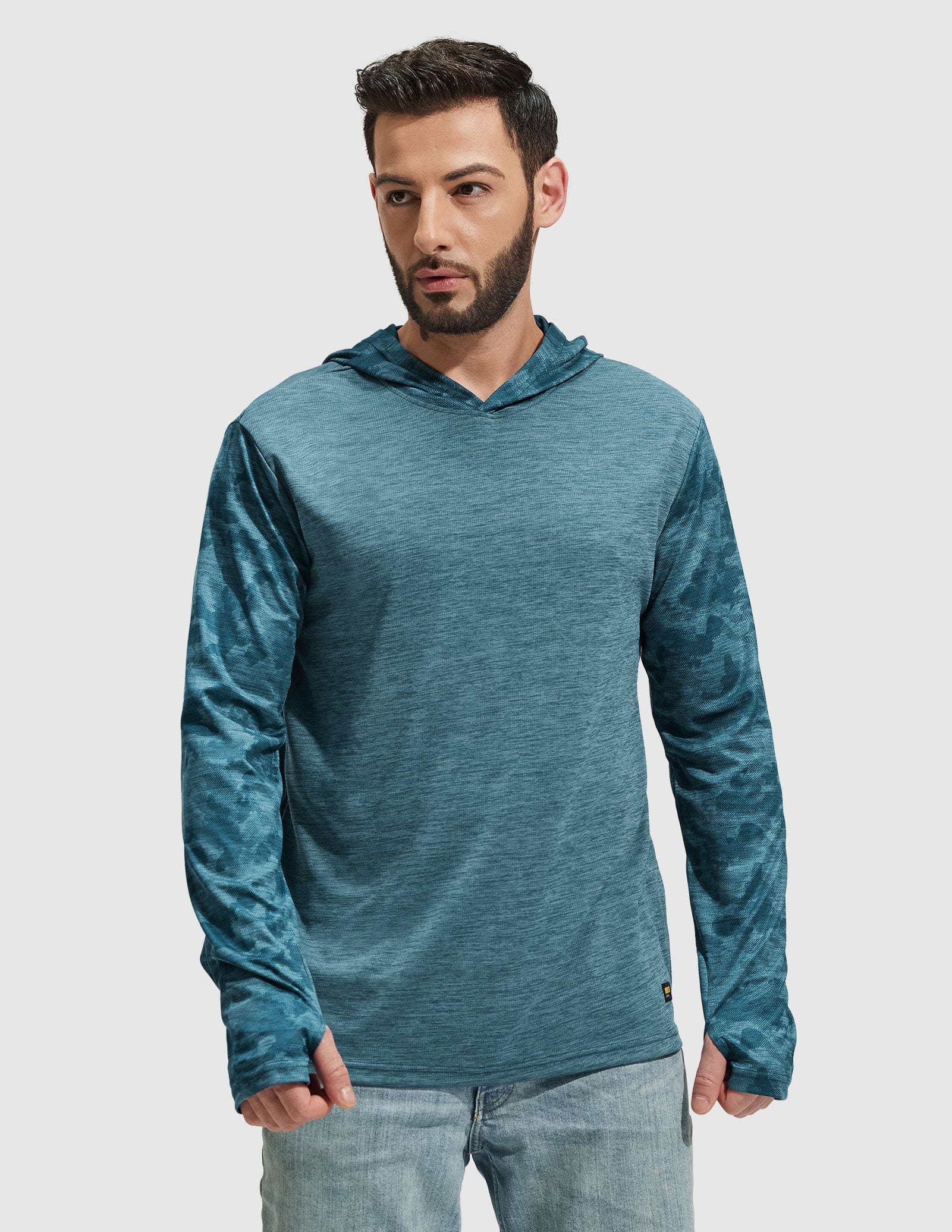 mier-paceguard-men-s-long-sleeve-hooded-sun-shirt-upf-50-quick-dry image 4