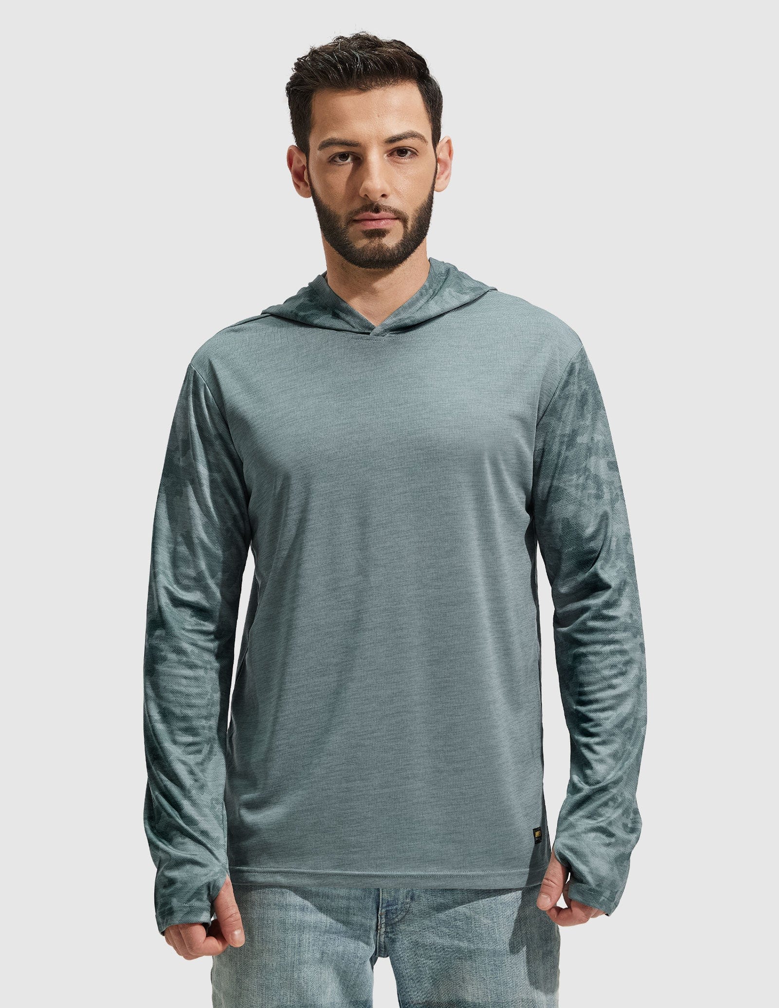 mier-paceguard-men-s-long-sleeve-hooded-sun-shirt-upf-50-quick-dry image 2