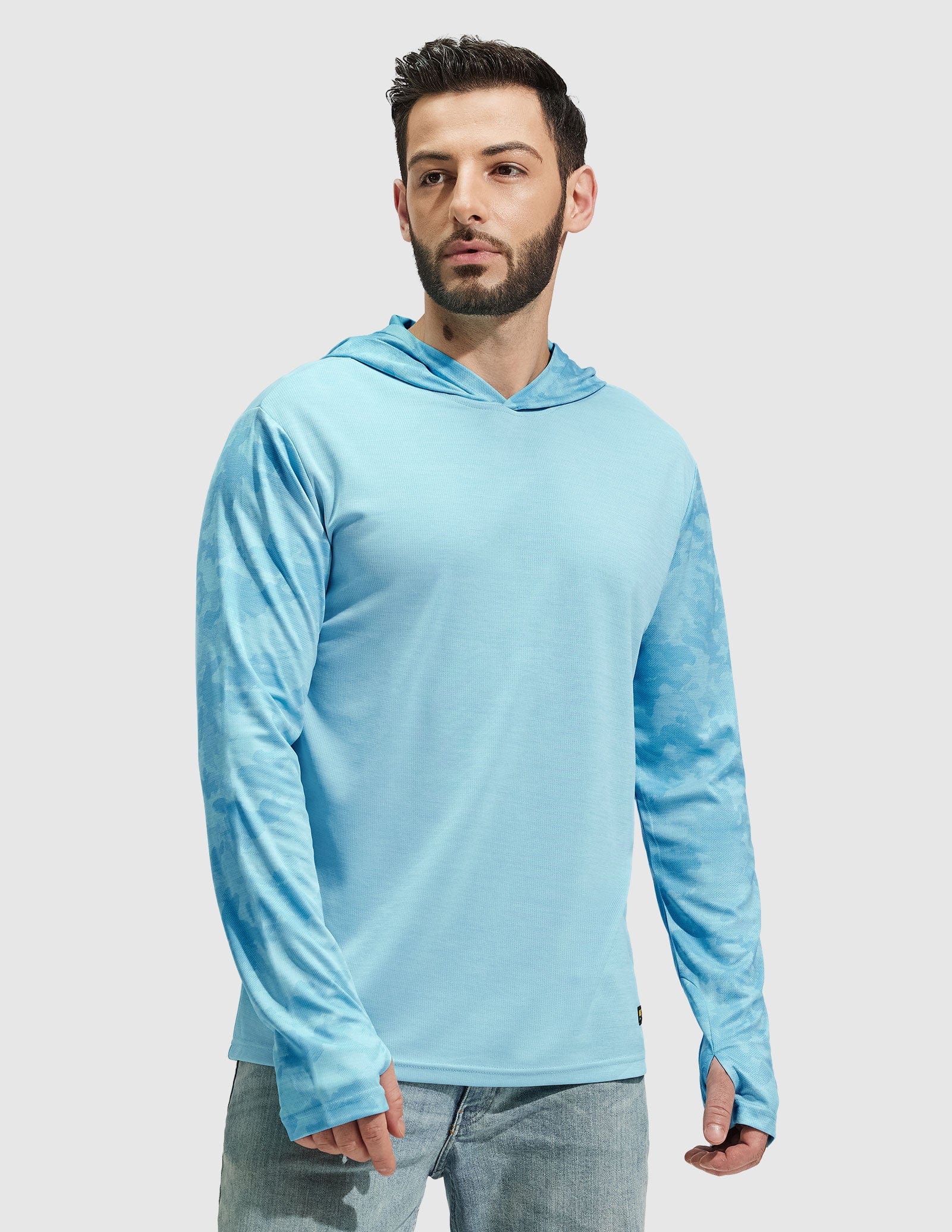 mier-paceguard-men-s-long-sleeve-hooded-sun-shirt-upf-50-quick-dry image 8