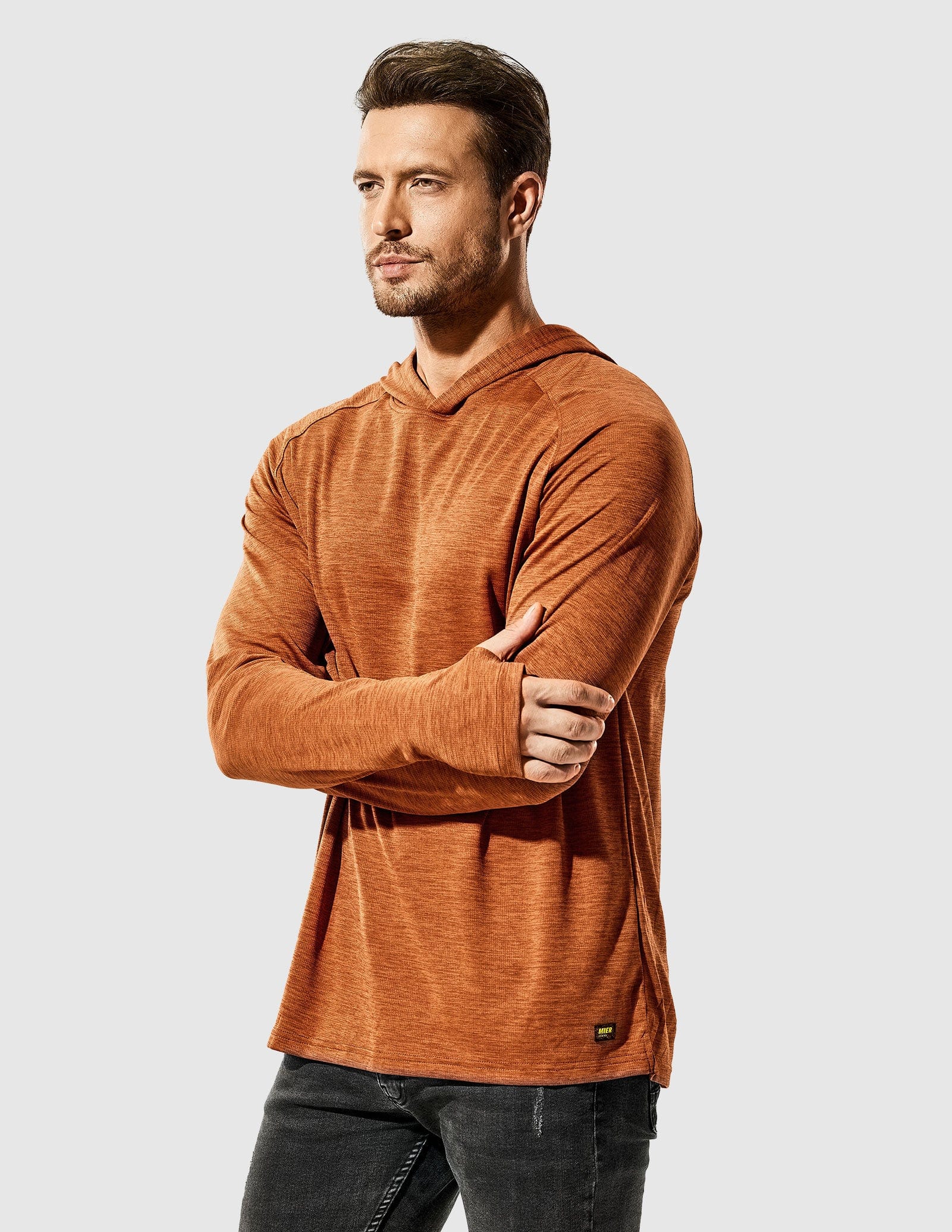 mier-men-s-paceguard-lightweight-hoodie-long-sleeve-shirt-sun-defense-hooded-per image 1