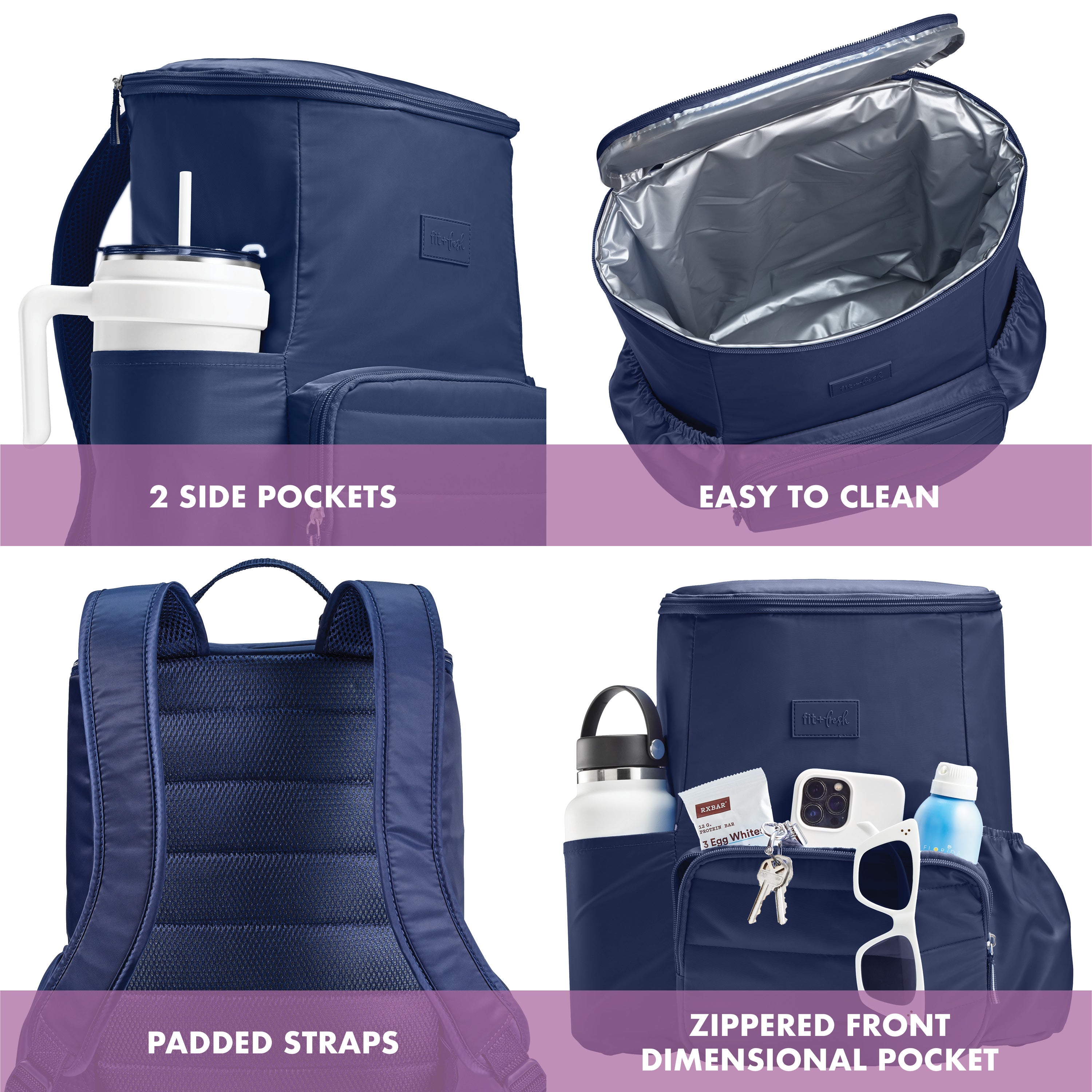 fit-fresh-izzy-24-can-backpack-cooler-midnight-blue-insulated-hands-free-soft-co image 5