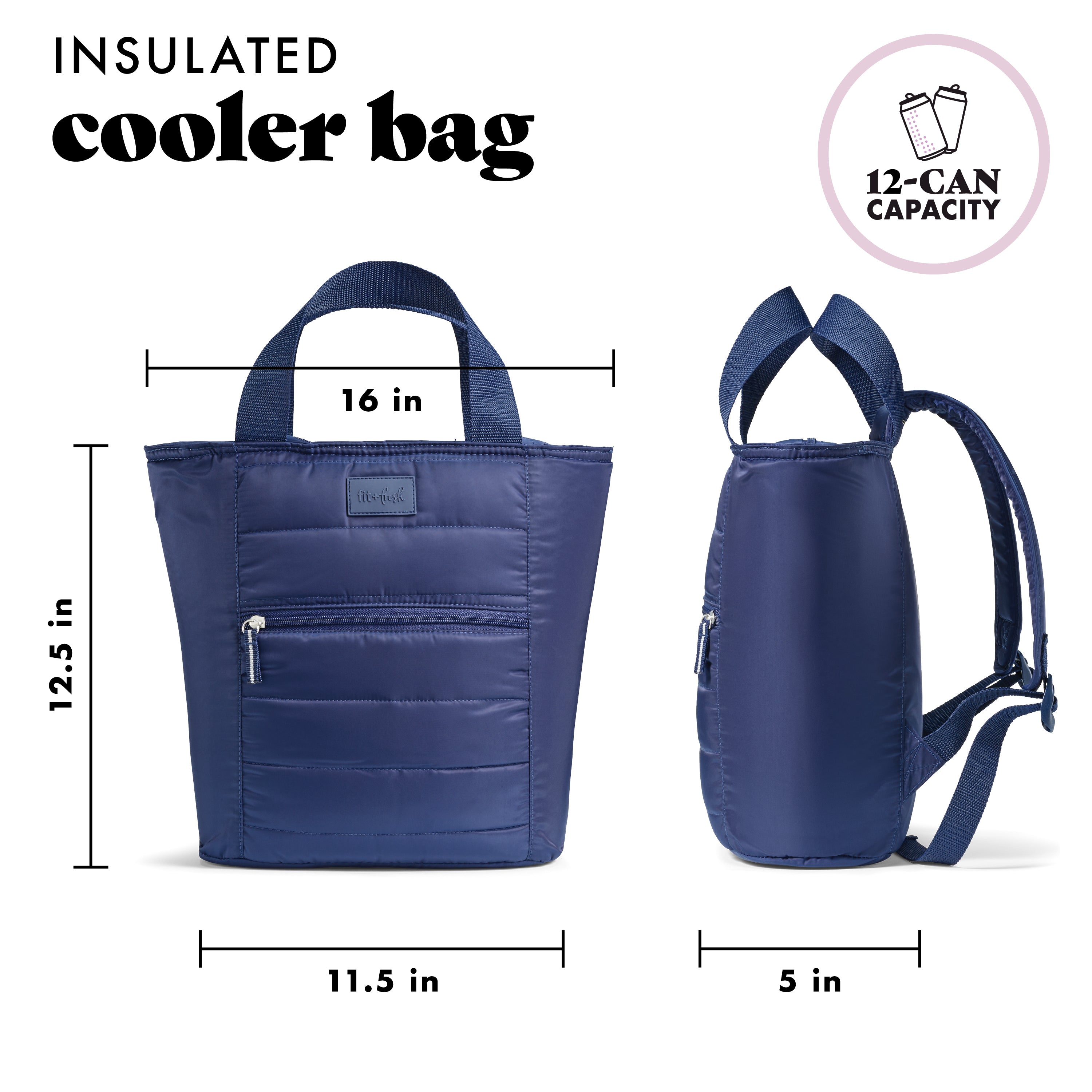 fit-fresh-mari-12-can-backpack-cooler-tote-midnight-blue-insulated-cooler-with-b image 4
