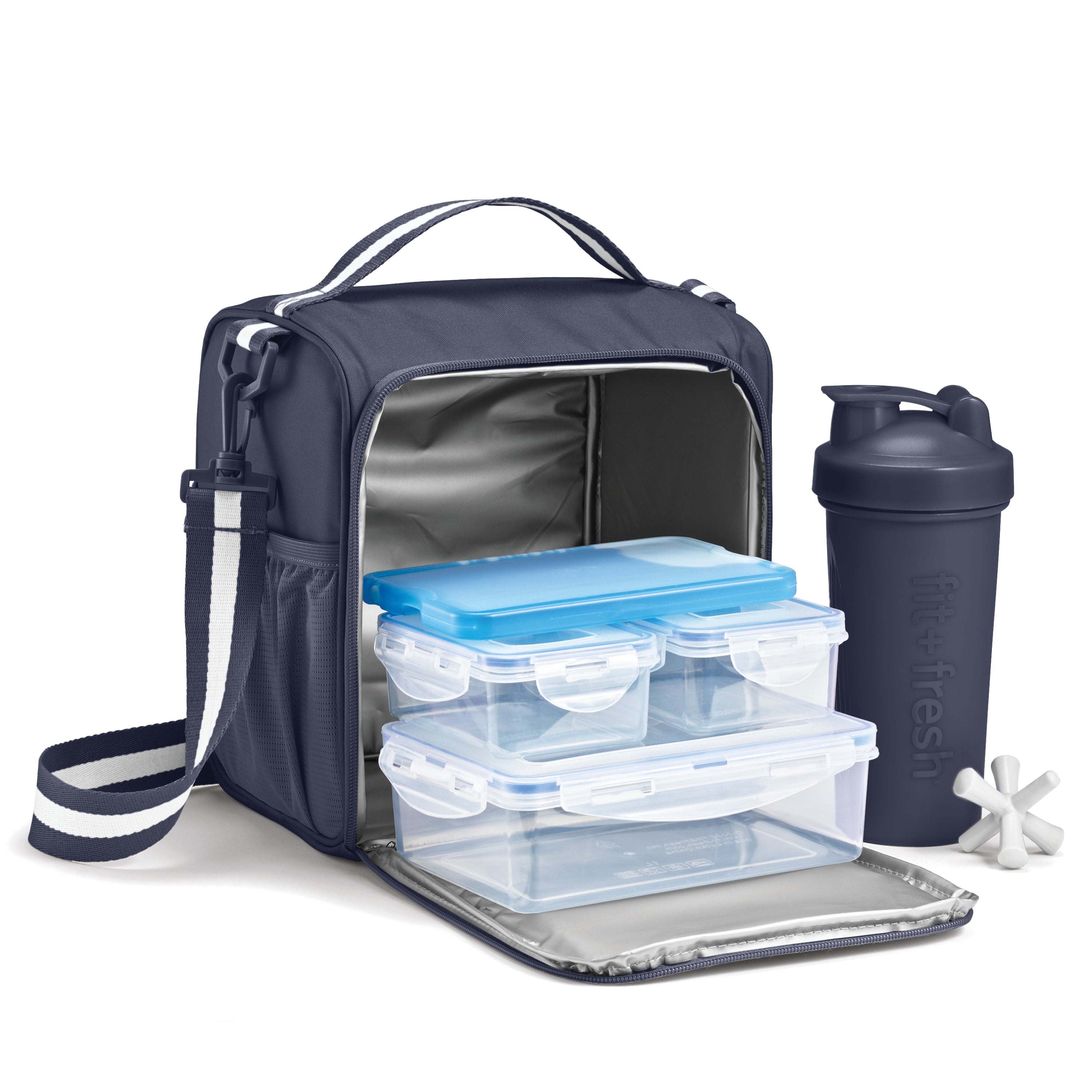 fit-fresh-bree-meal-prep-lunch-bag-with-lunch-kit-midnight-blue-6-piece-insulate image 2