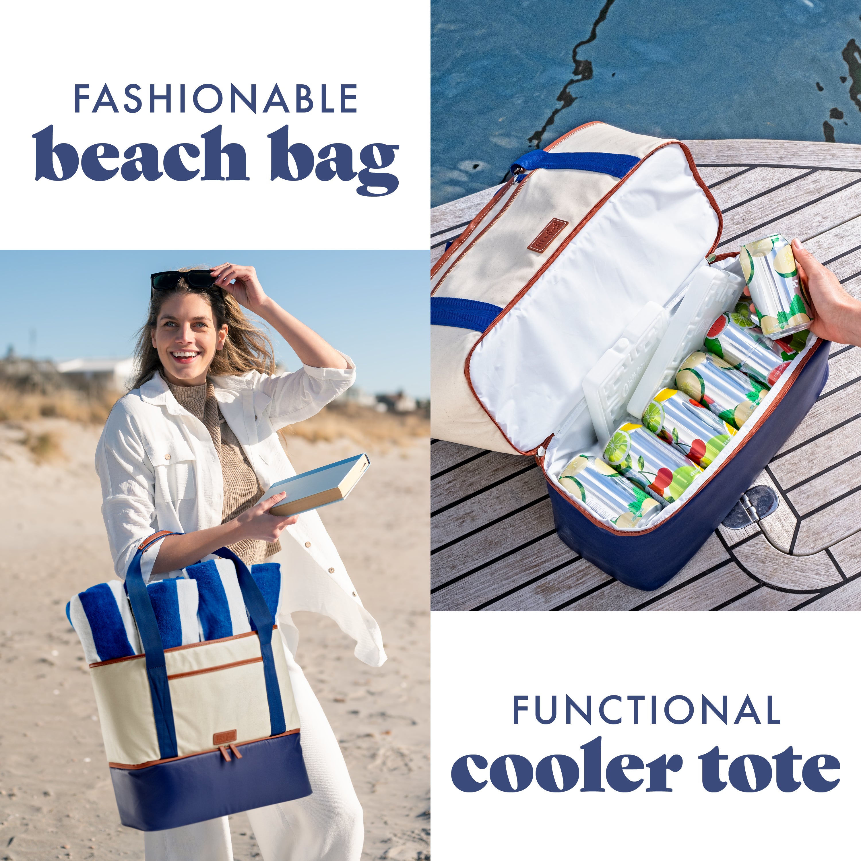 fit-fresh-narragansett-2-in-1-cooler-tote-bag-deluxe-canvas-beach-tote-with-16-c image 6