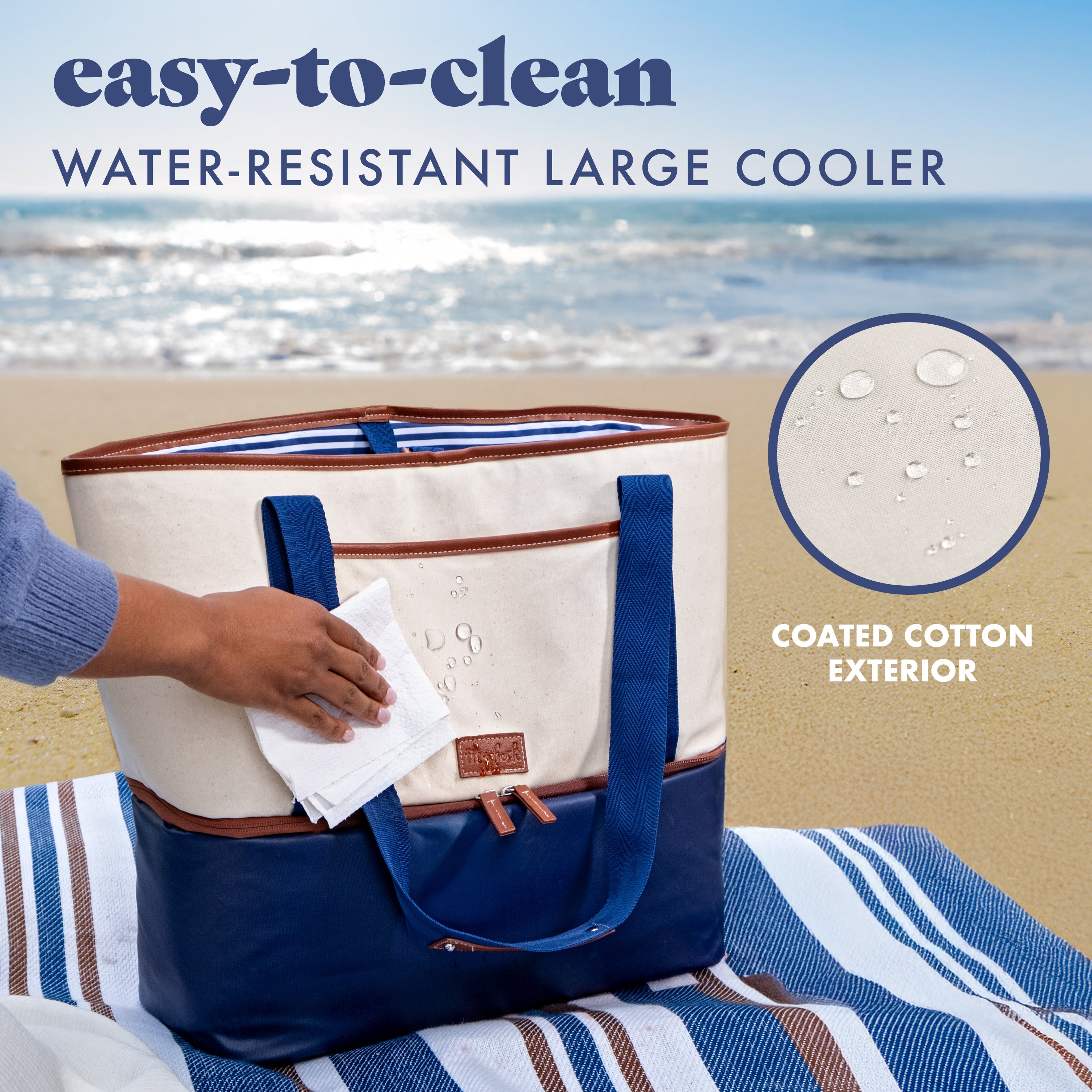 fit-fresh-narragansett-2-in-1-cooler-tote-bag-deluxe-canvas-beach-tote-with-16-c image 5