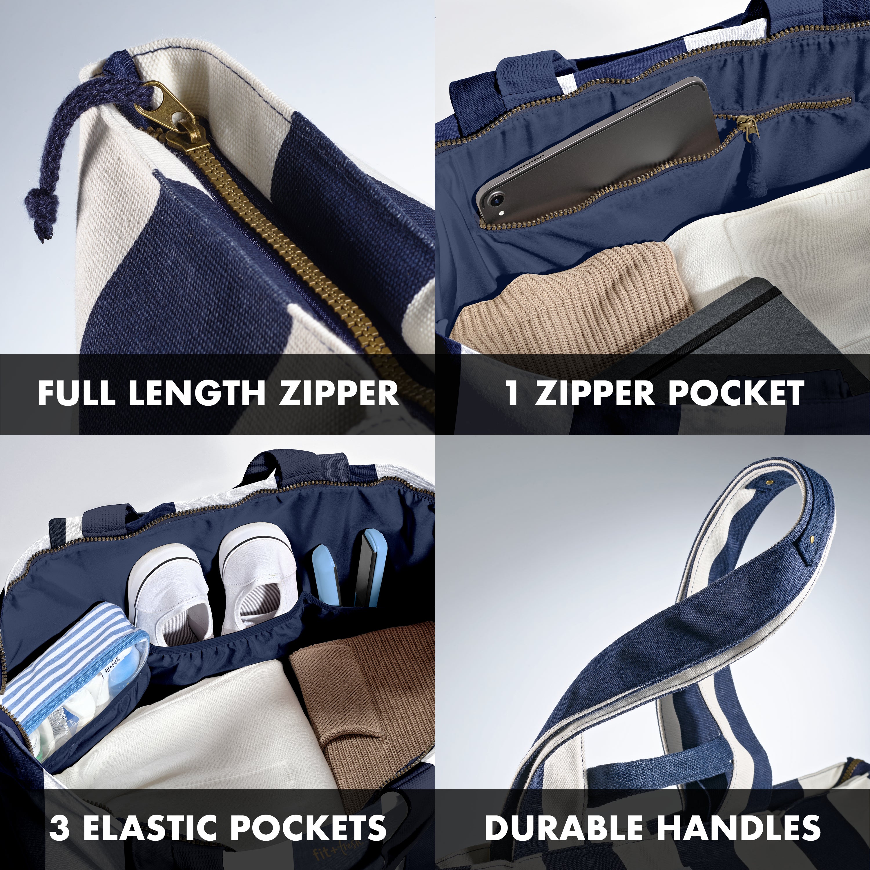 fit-fresh-all-the-things-xl-travel-tote-bag-navy-stripe image 4