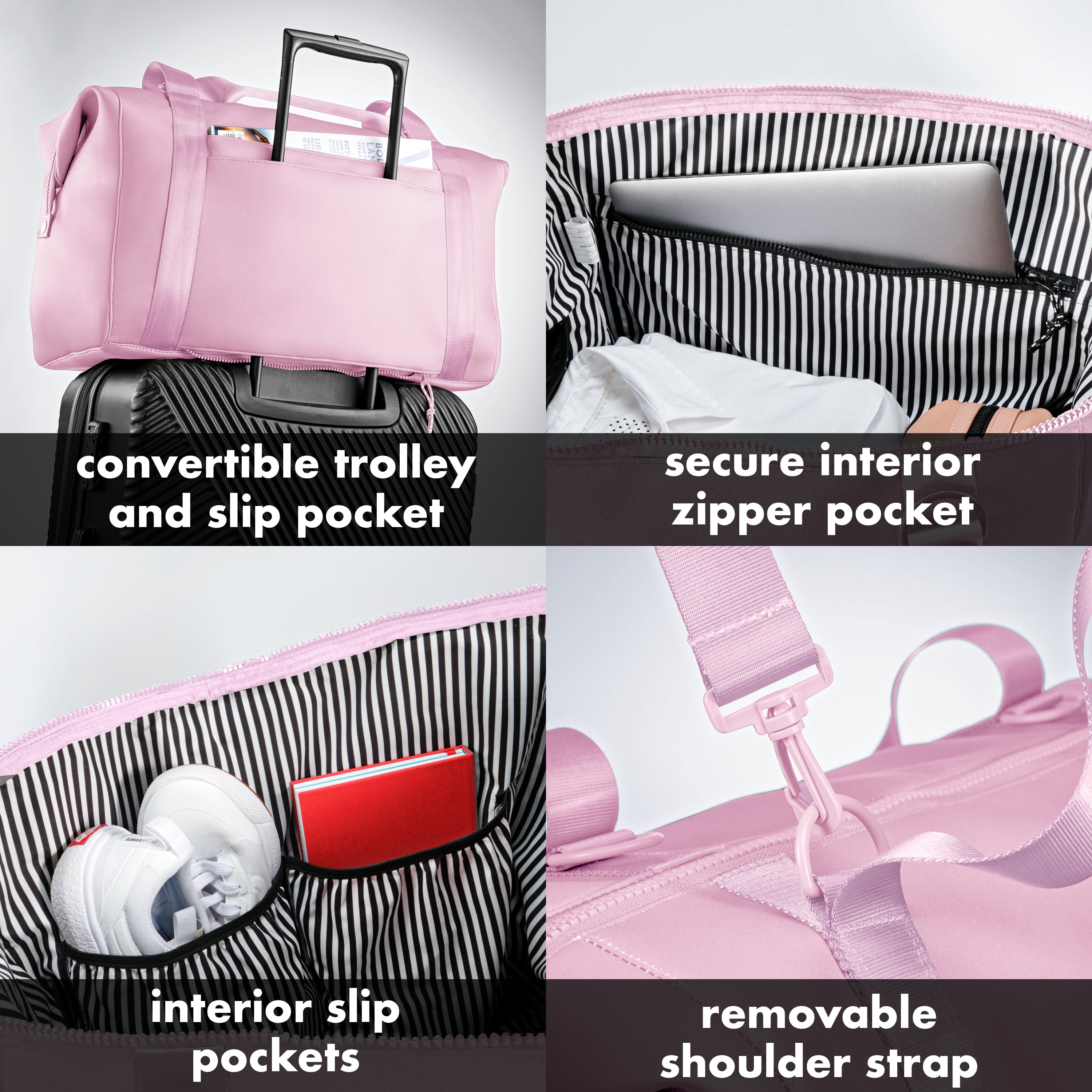fit-fresh-neoprene-adult-travel-duffel-ballet-pink image 4