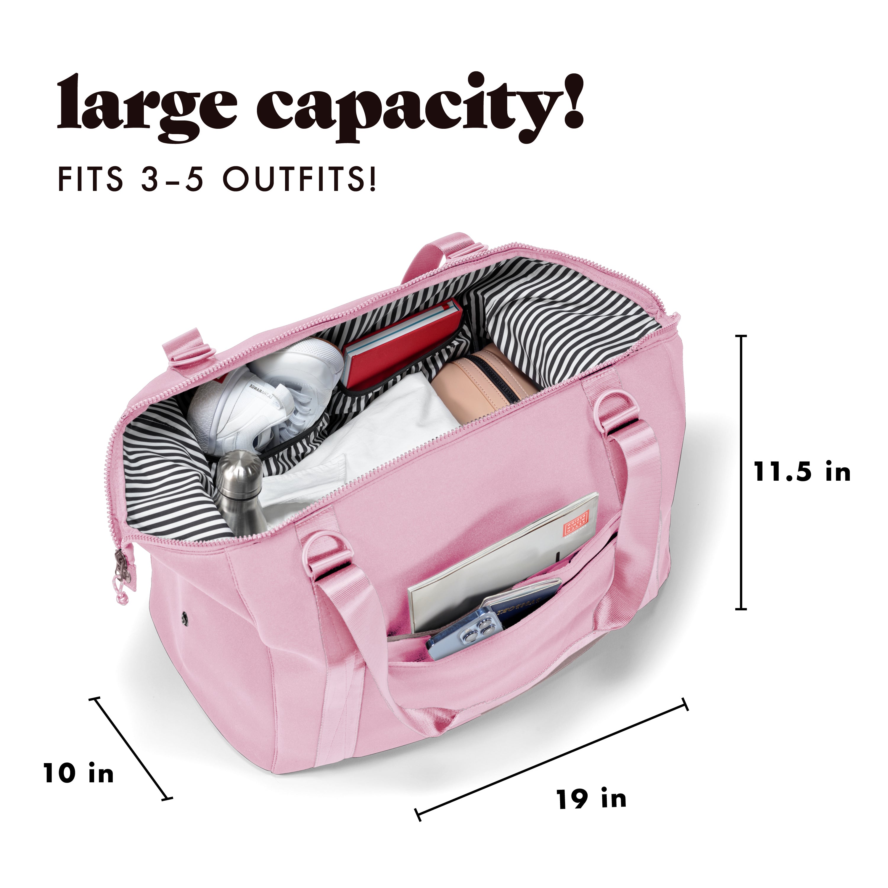 fit-fresh-neoprene-adult-travel-duffel-ballet-pink image 2