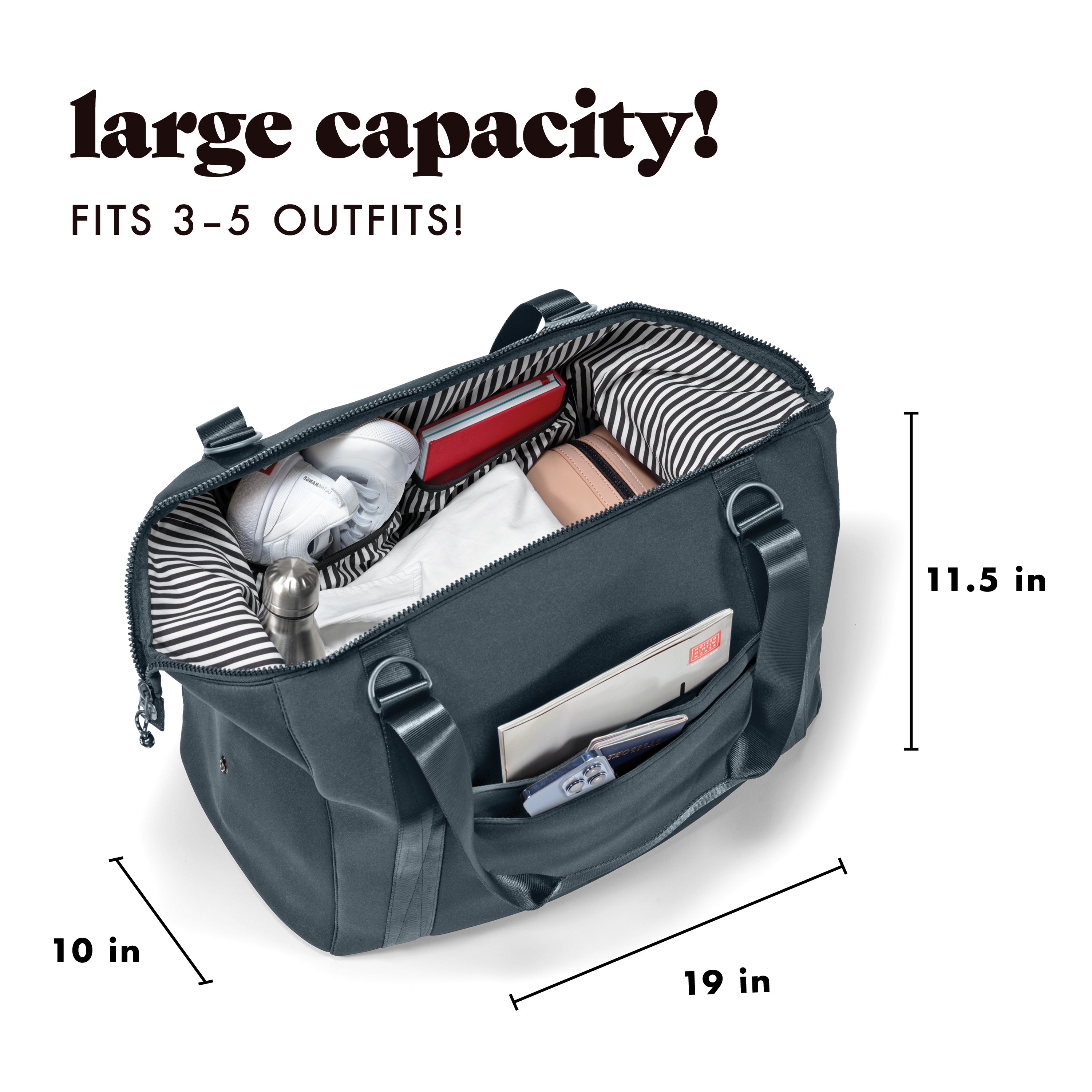 fit-fresh-neoprene-adult-travel-duffel-basalt-19-carry-on-weekender-bag-with-tro image 2