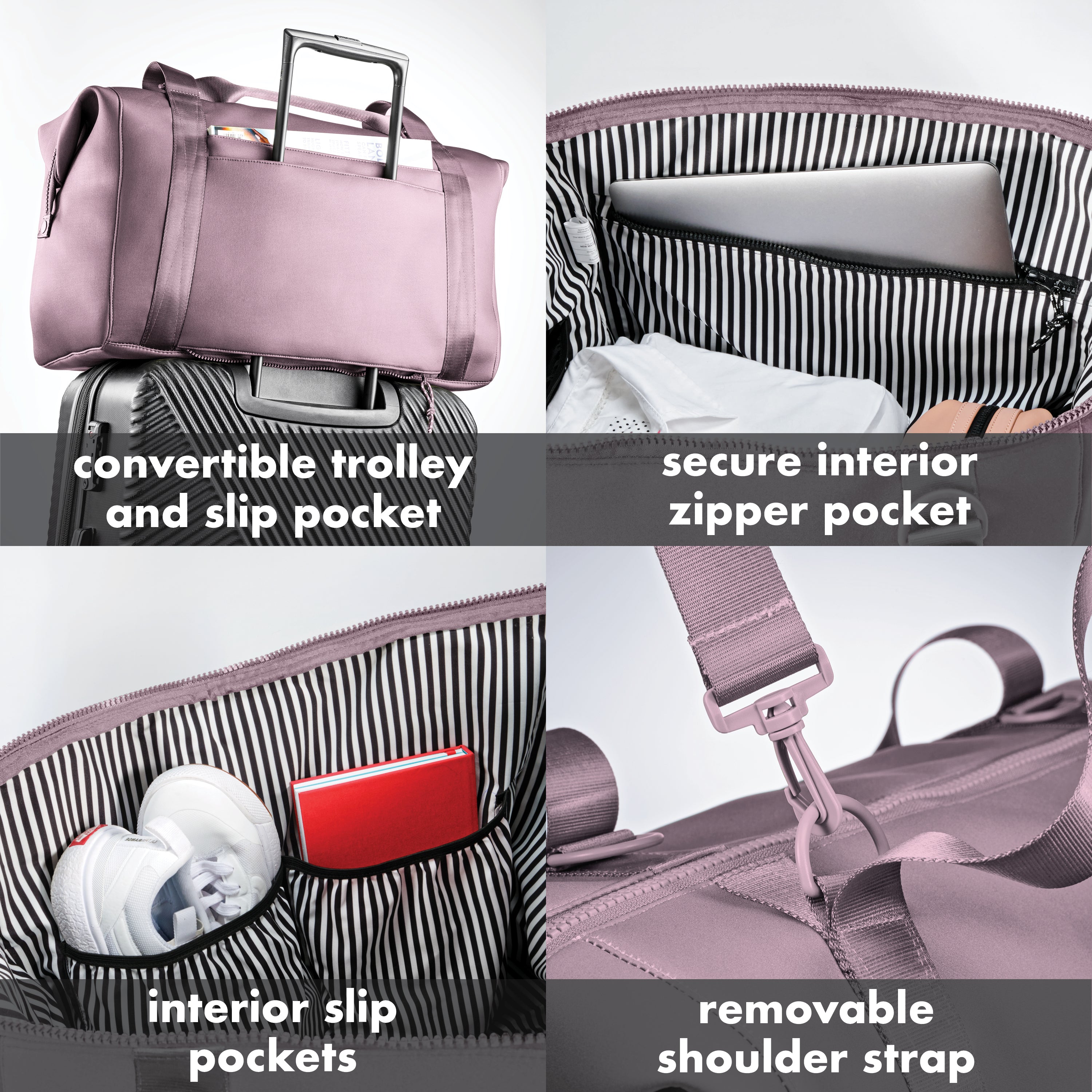 fit-fresh-neoprene-adult-travel-duffel-elderberry image 4