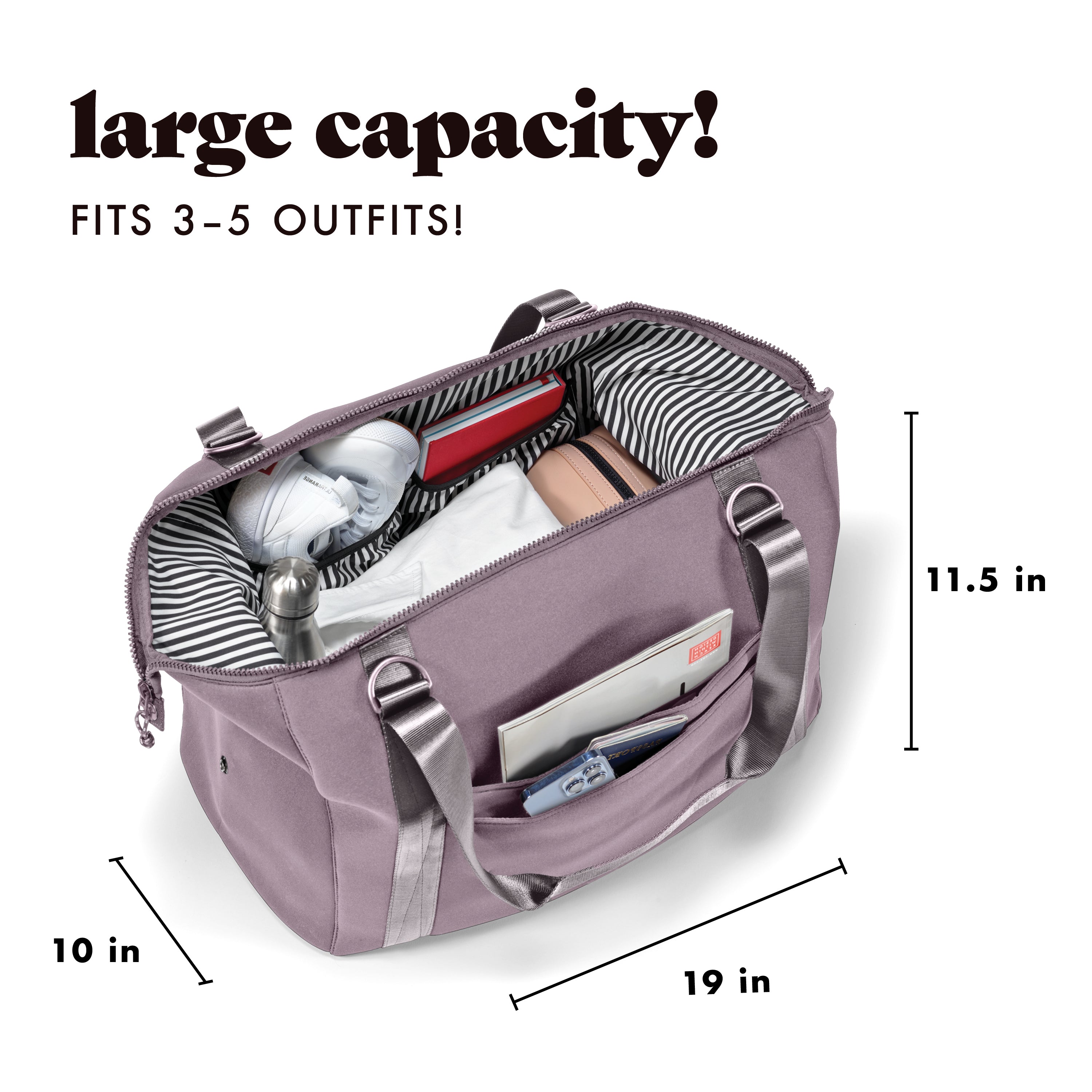 fit-fresh-neoprene-adult-travel-duffel-elderberry image 2