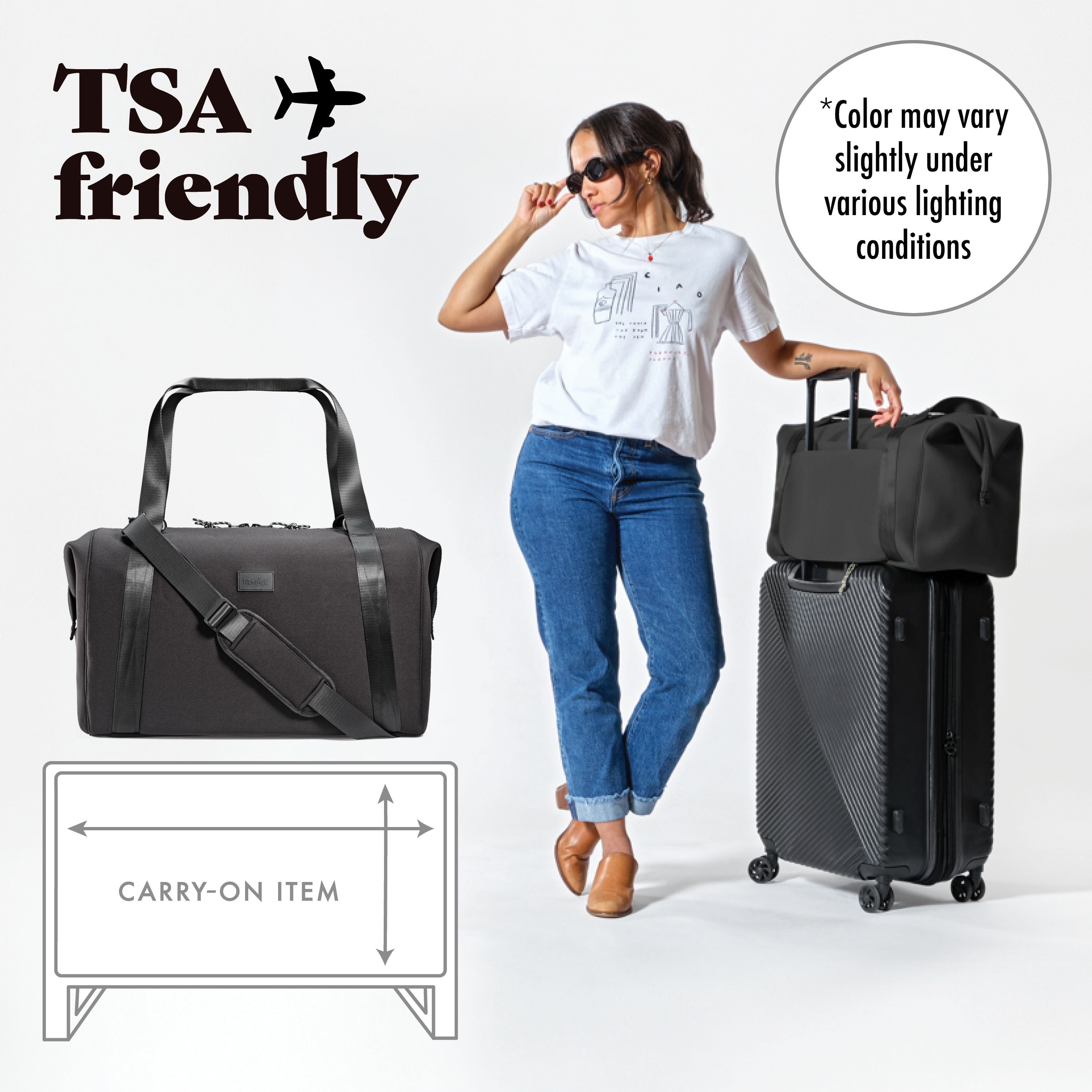 fit-fresh-neoprene-adult-travel-duffel-black-19-carry-on-weekender-bag-with-trol image 3